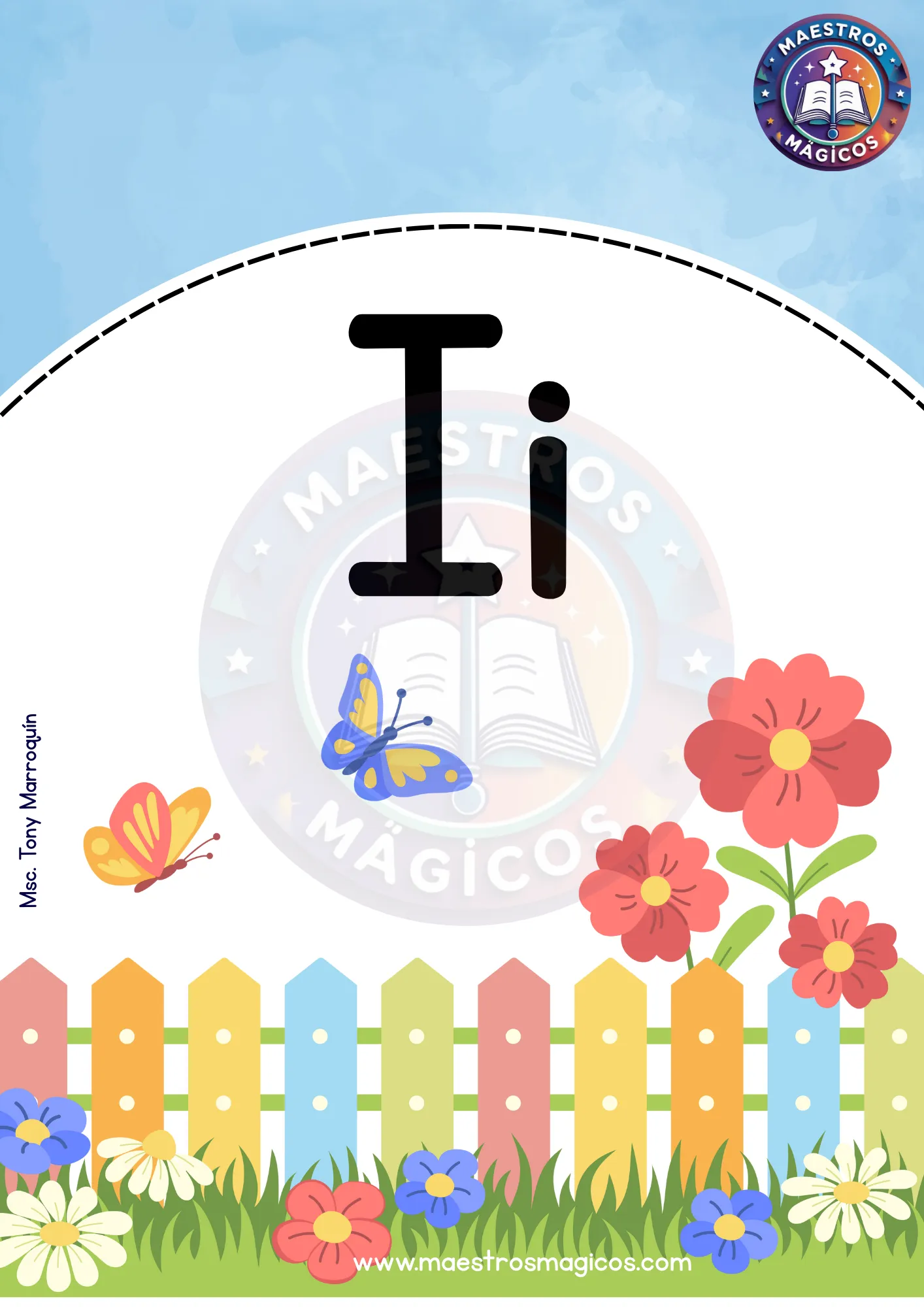 Póster del abecedario ilustrado 3 letra I