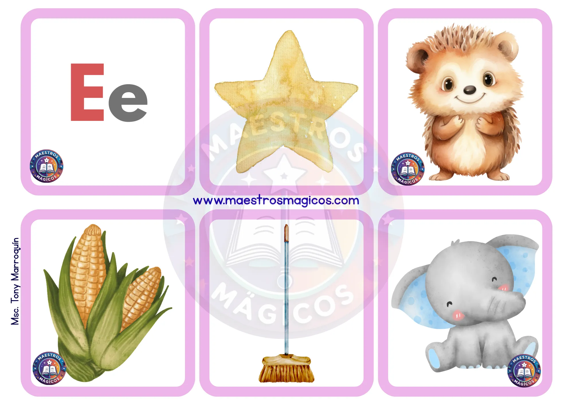 Póster vocal E acuarela