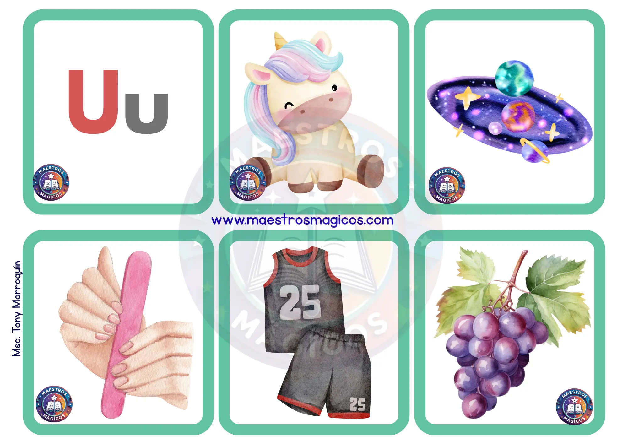 Póster vocal U acuarela