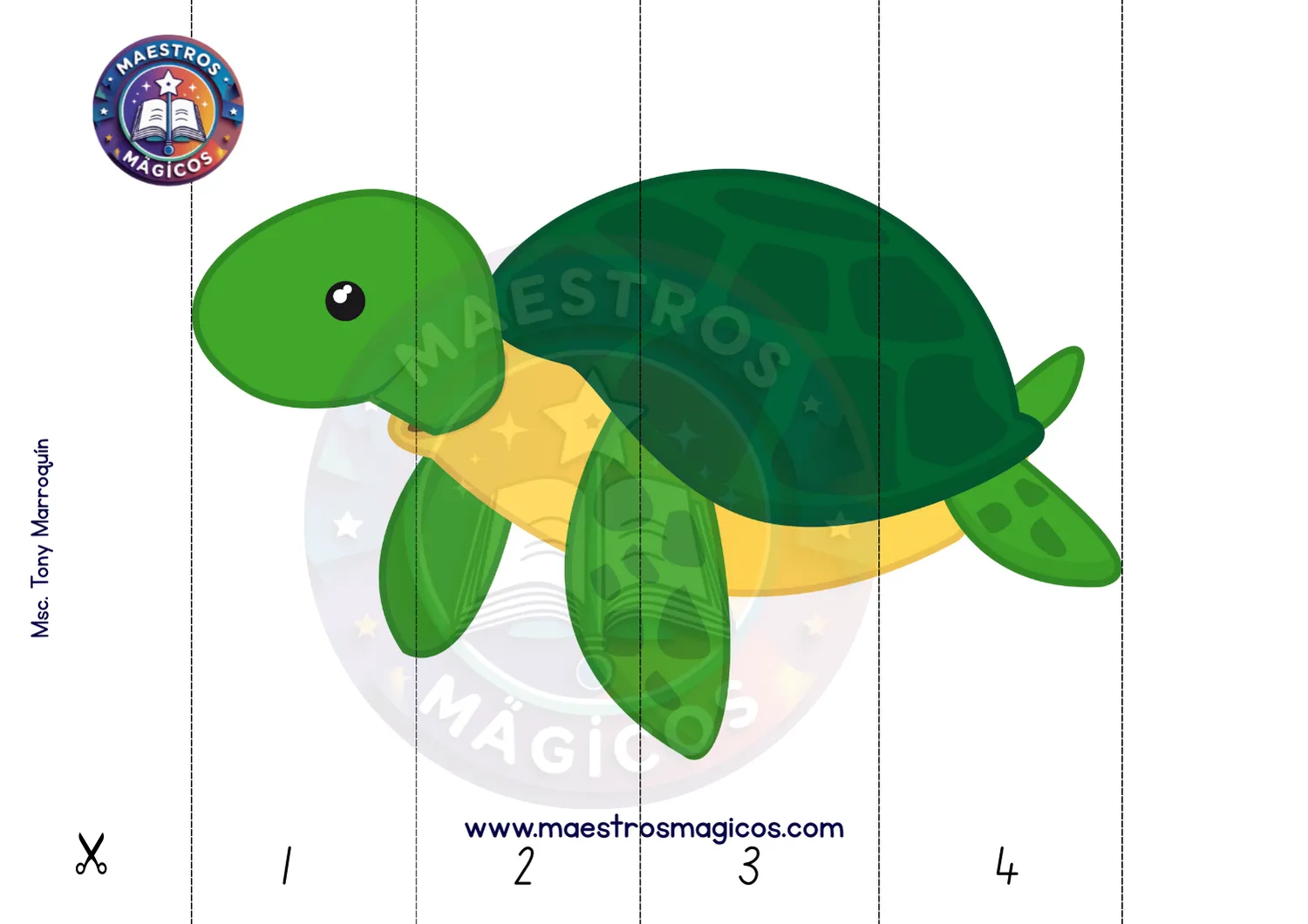 Puzle tortuga marina 4 piezas
