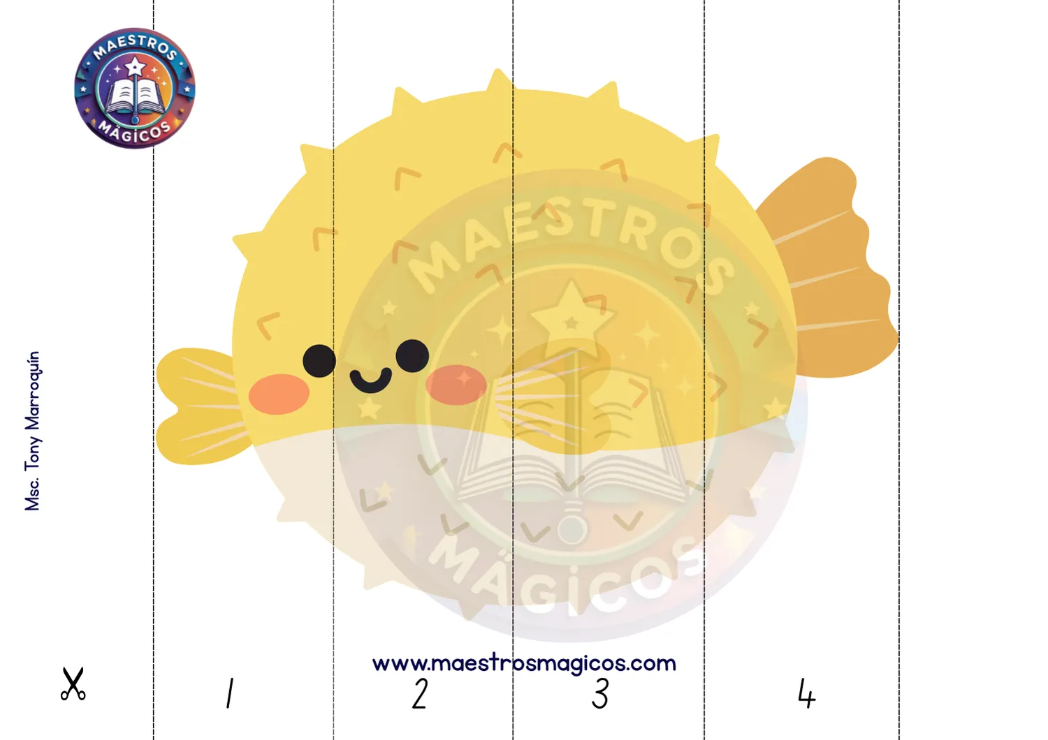 Puzle pez globo 4 piezas