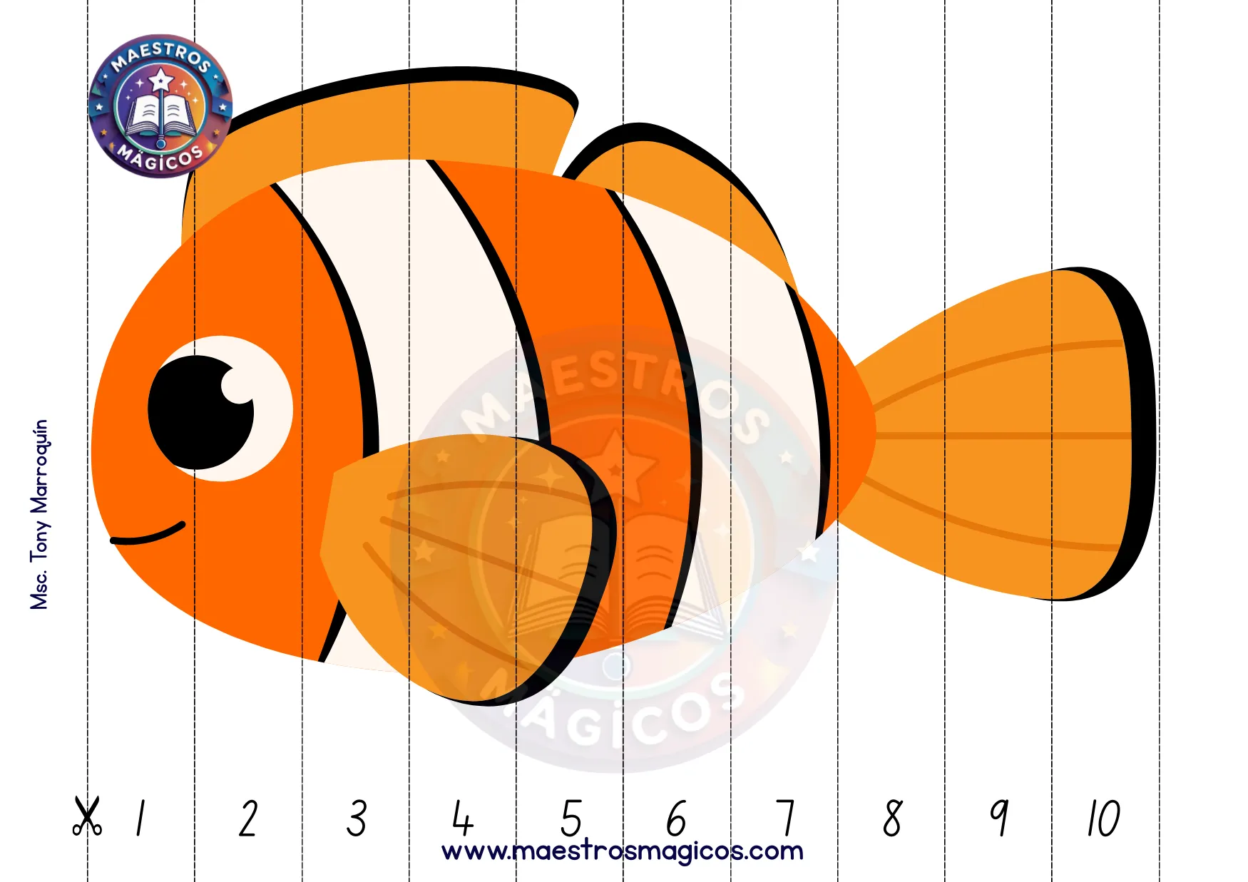 Puzle Pez Payaso 1 al 10