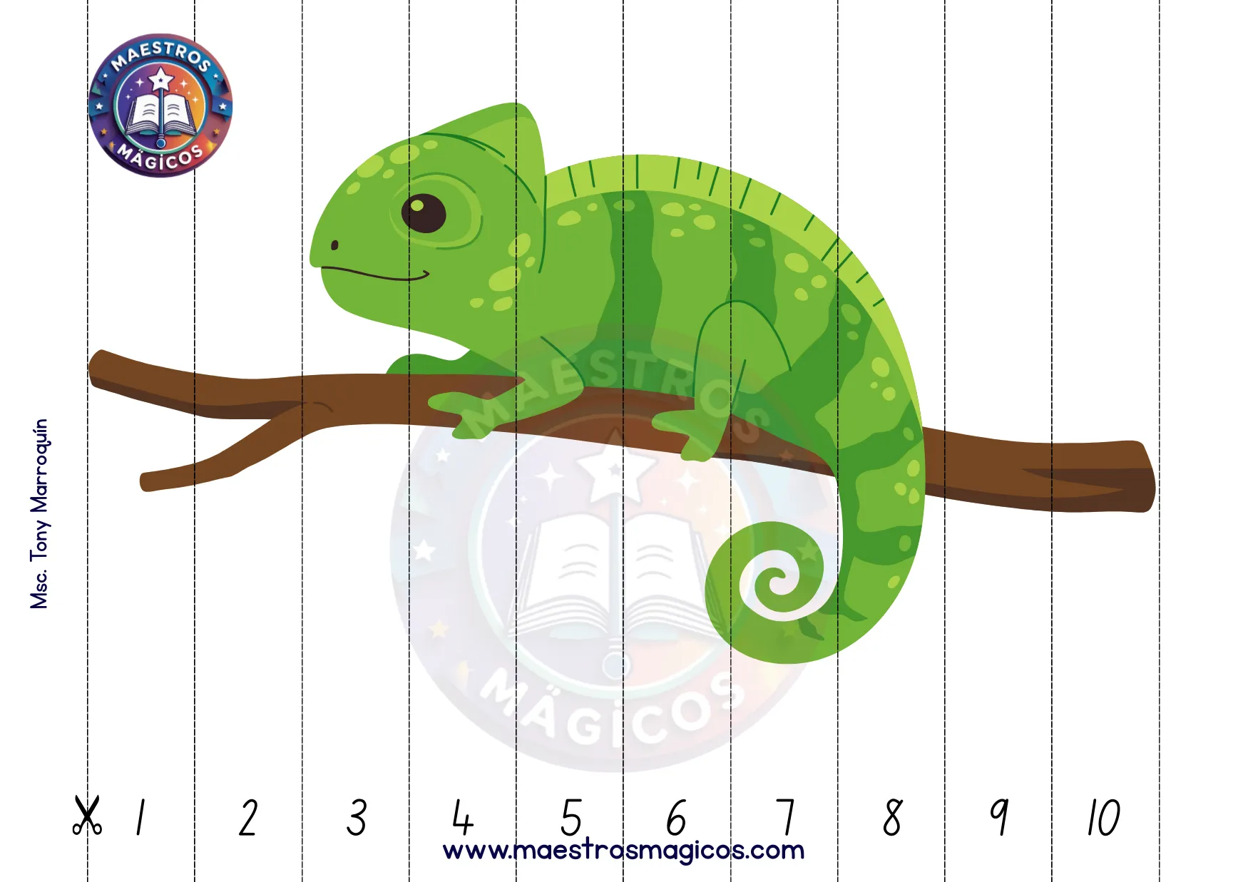 Puzle Camaleón 1 al 10