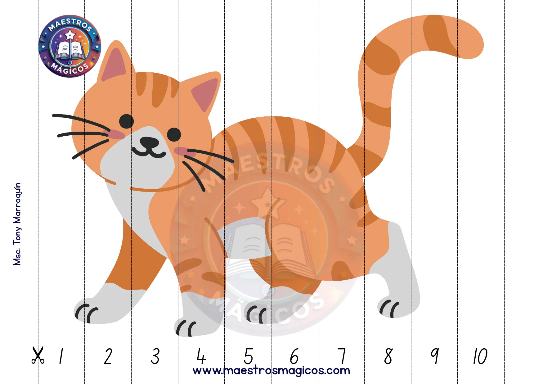 Puzle Gato Naranja 1 al 10