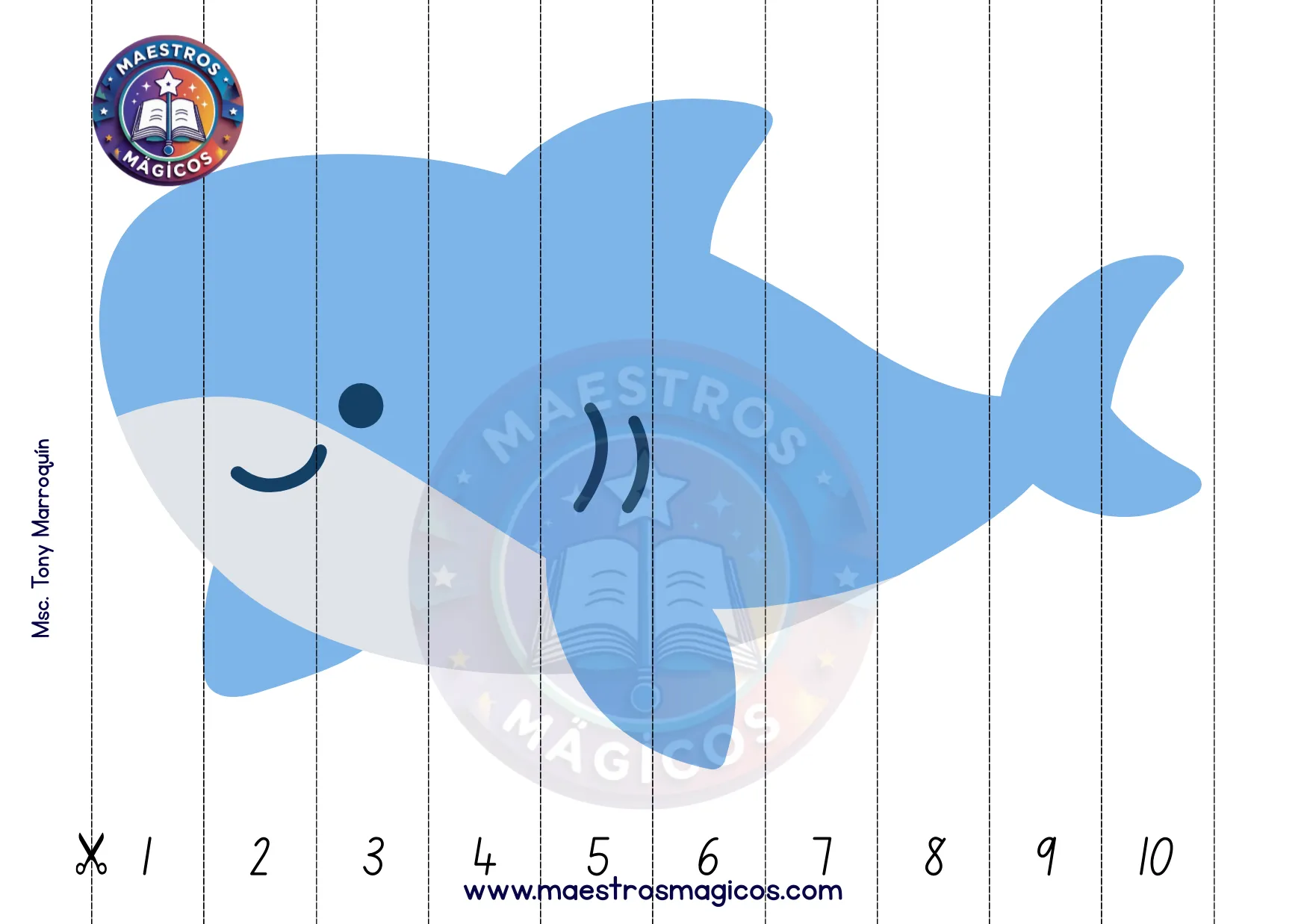 Puzle Ballena Azul 1 al 10