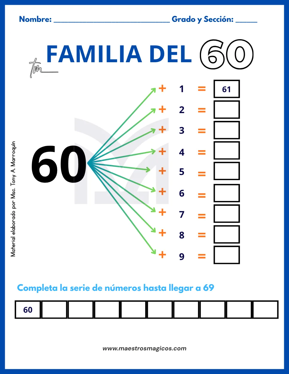 Ficha familia del 60 sumas