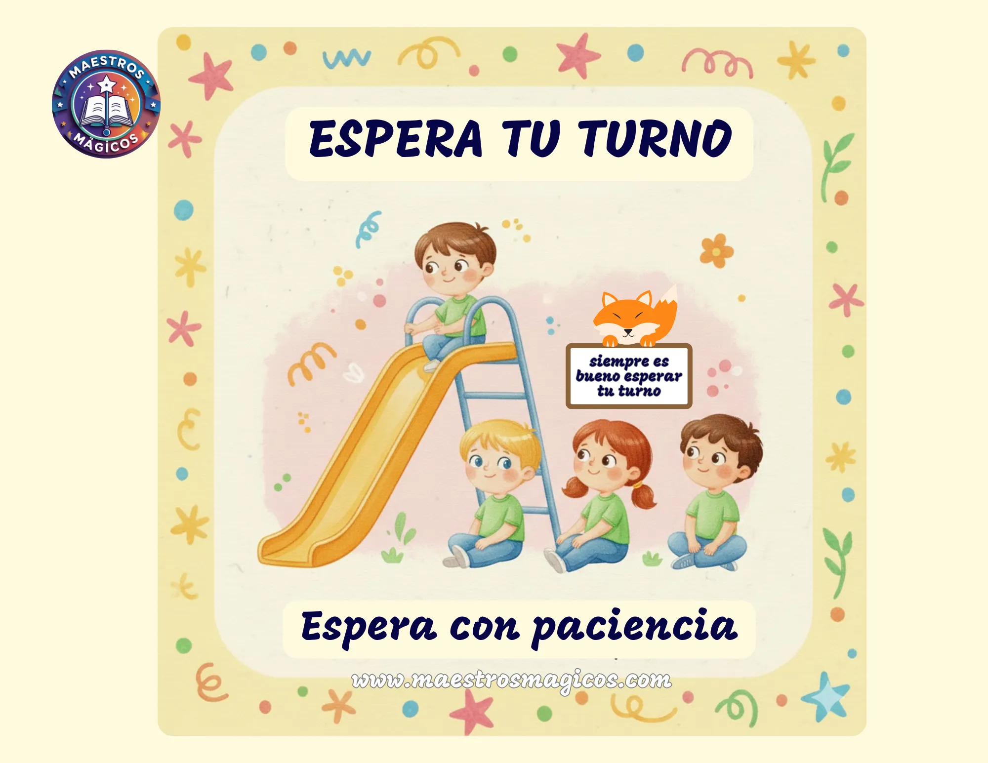 Cartel espera tu turno paciencia