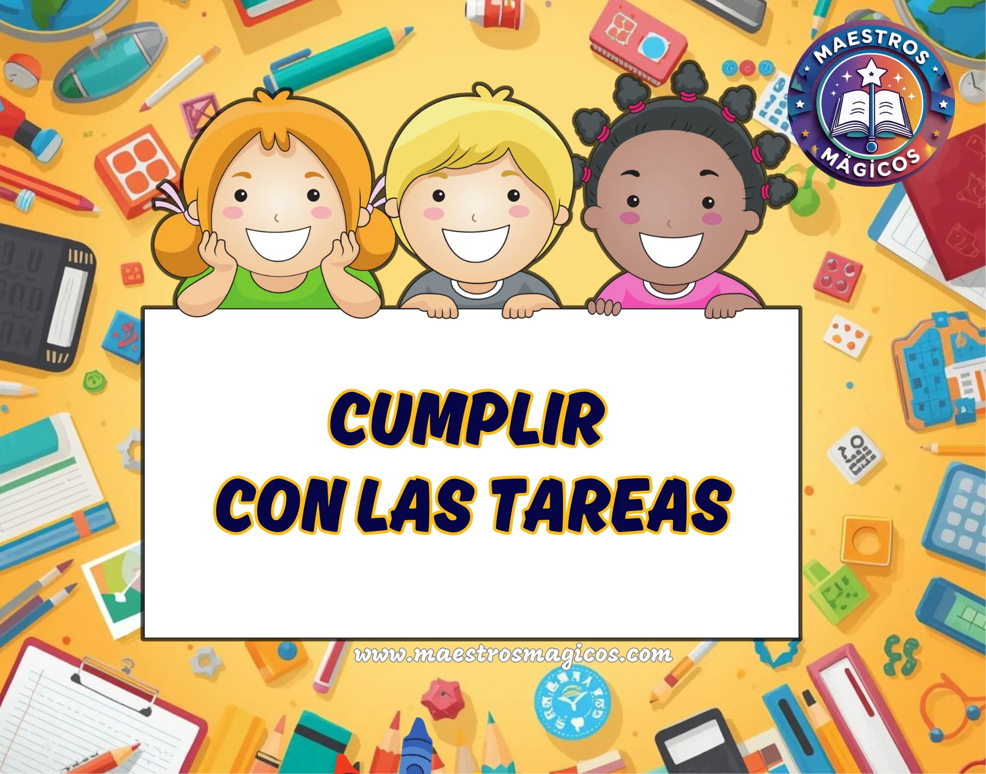 Cartel cumplir con las tareas