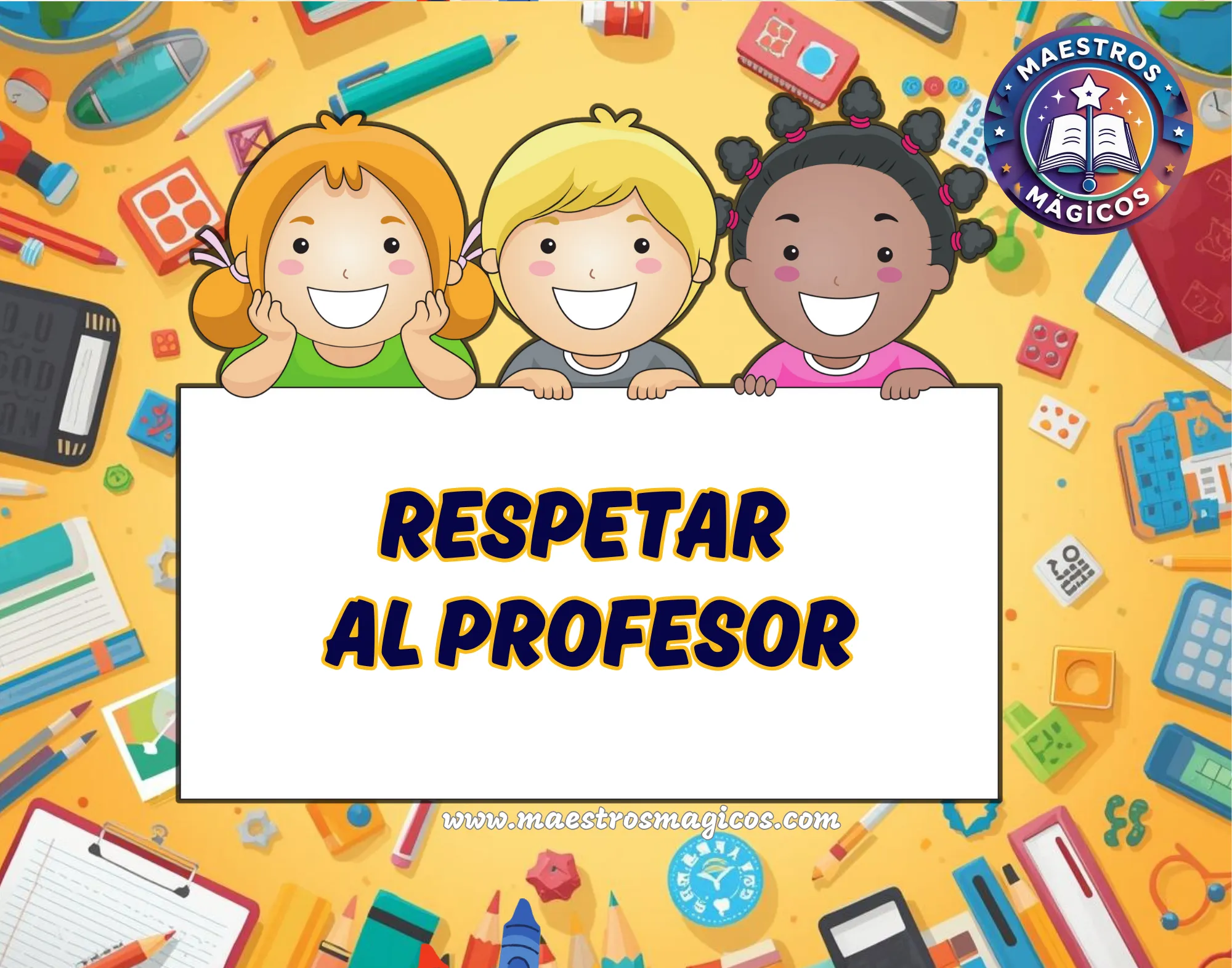 Cartel respetar al profesor