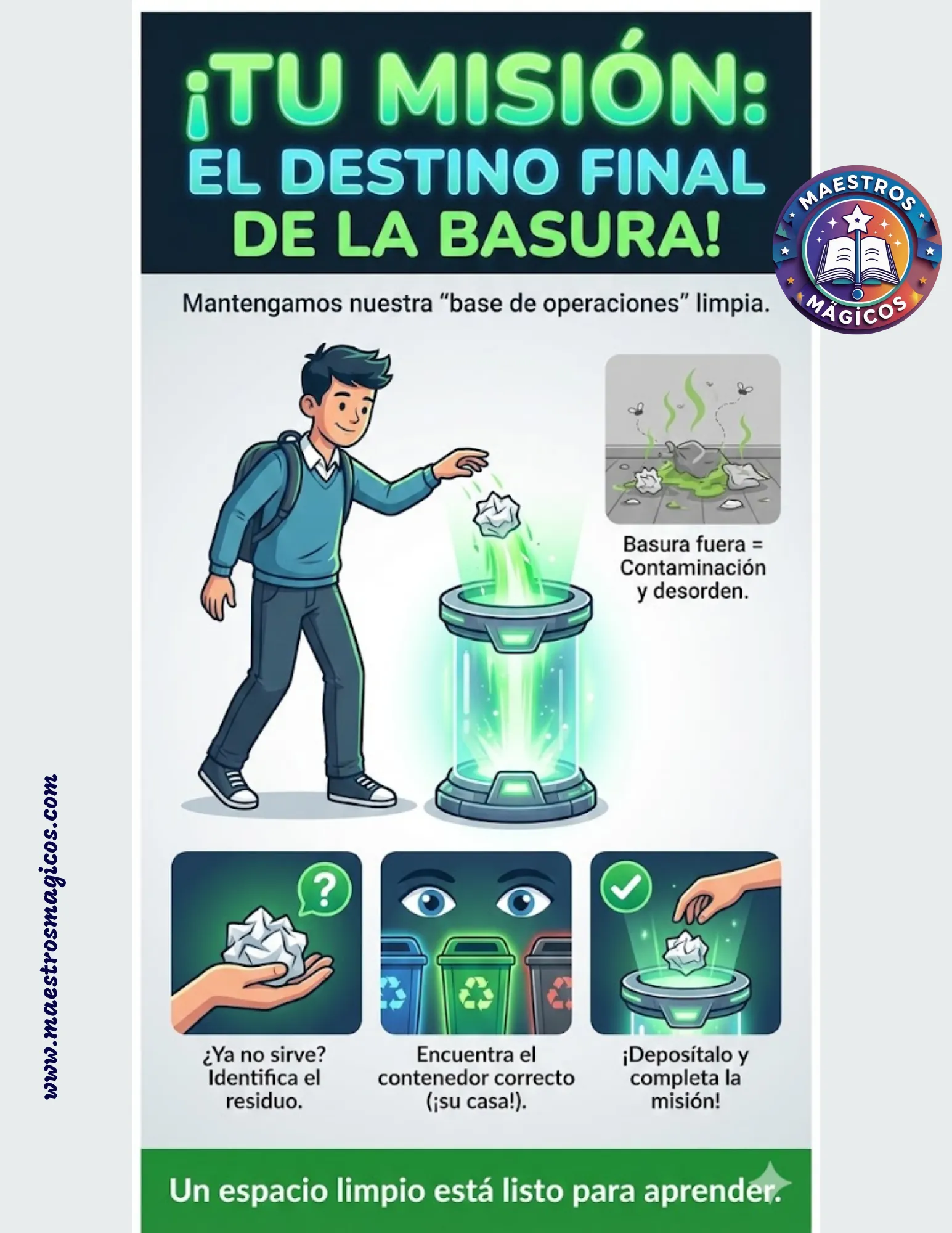 Cartel misión destino final basura
