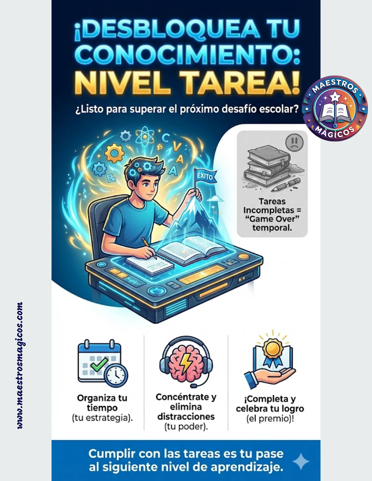Cartel desbloquea tu conocimiento tarea