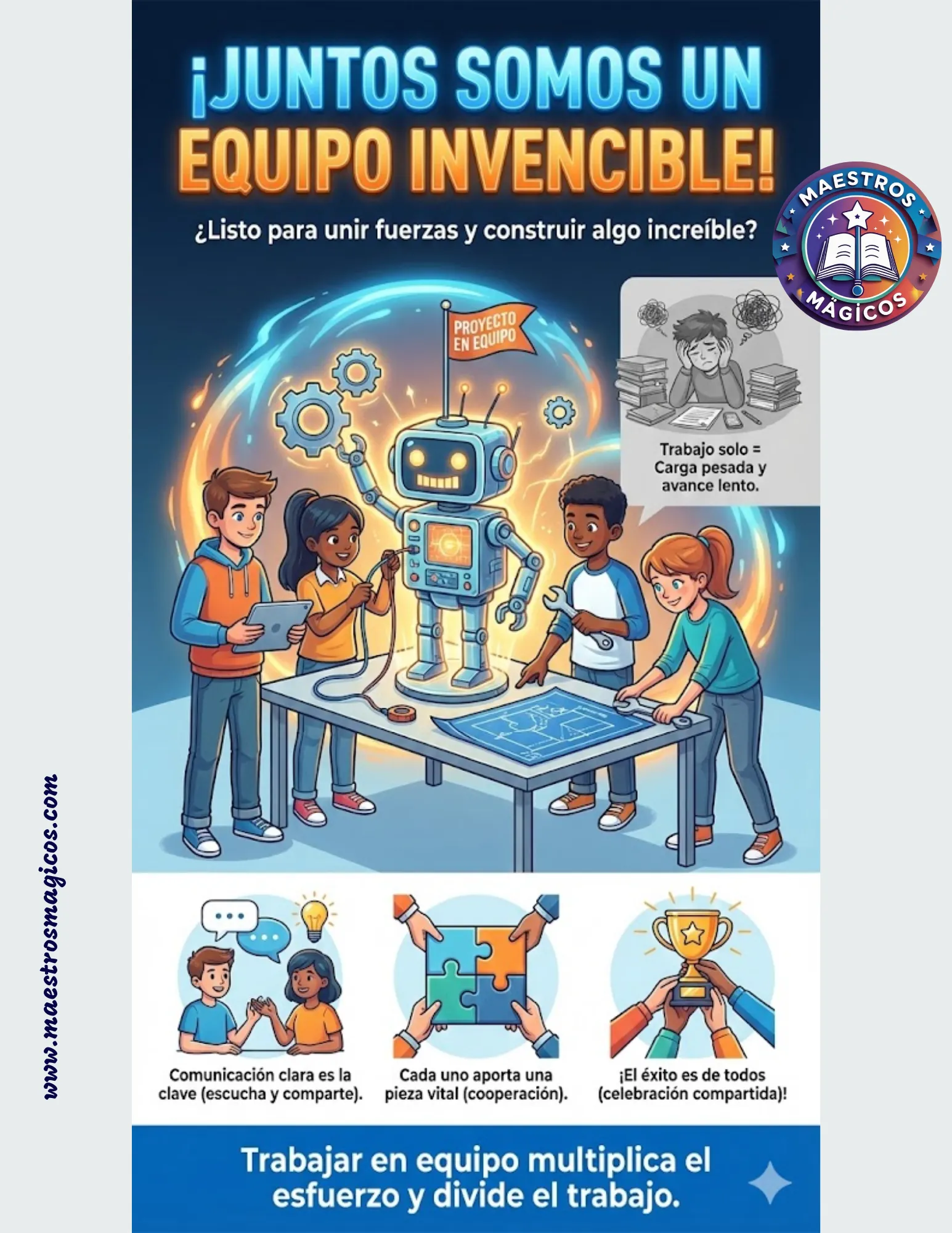 Cartel equipo invencible robot