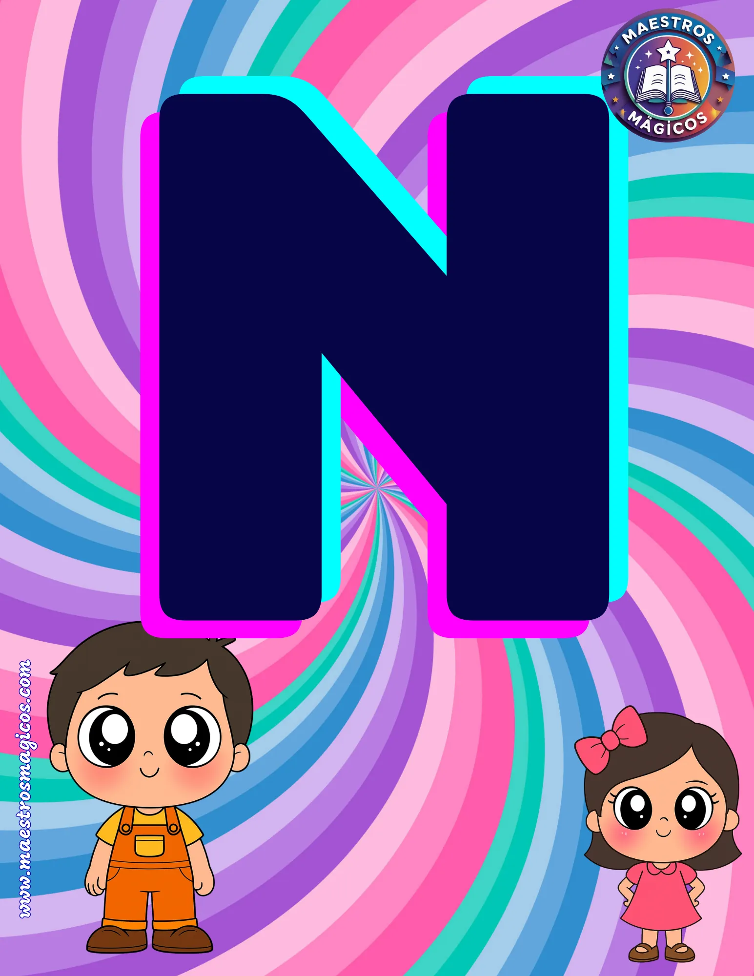 Letra N banner bienvenidos