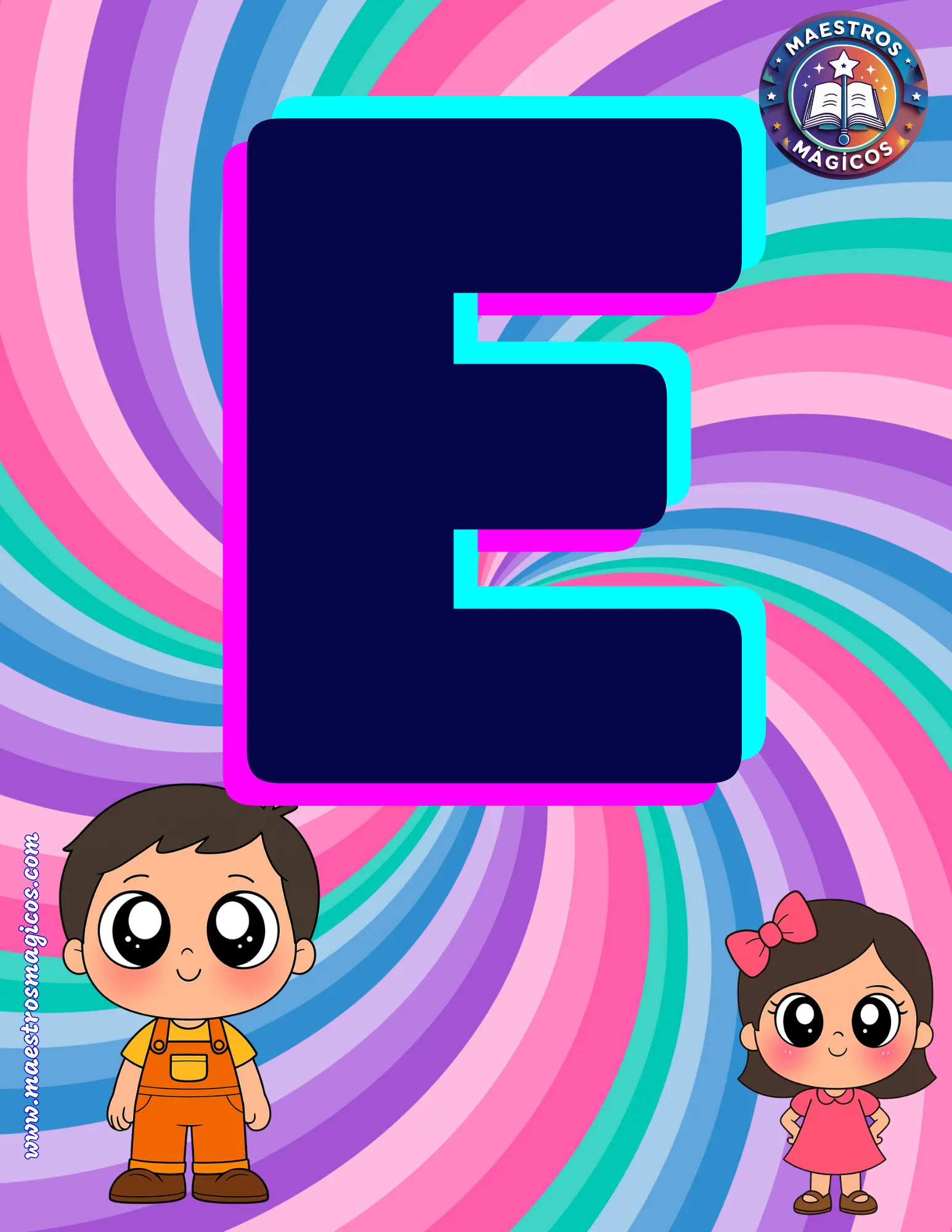 Letra E banner bienvenidos