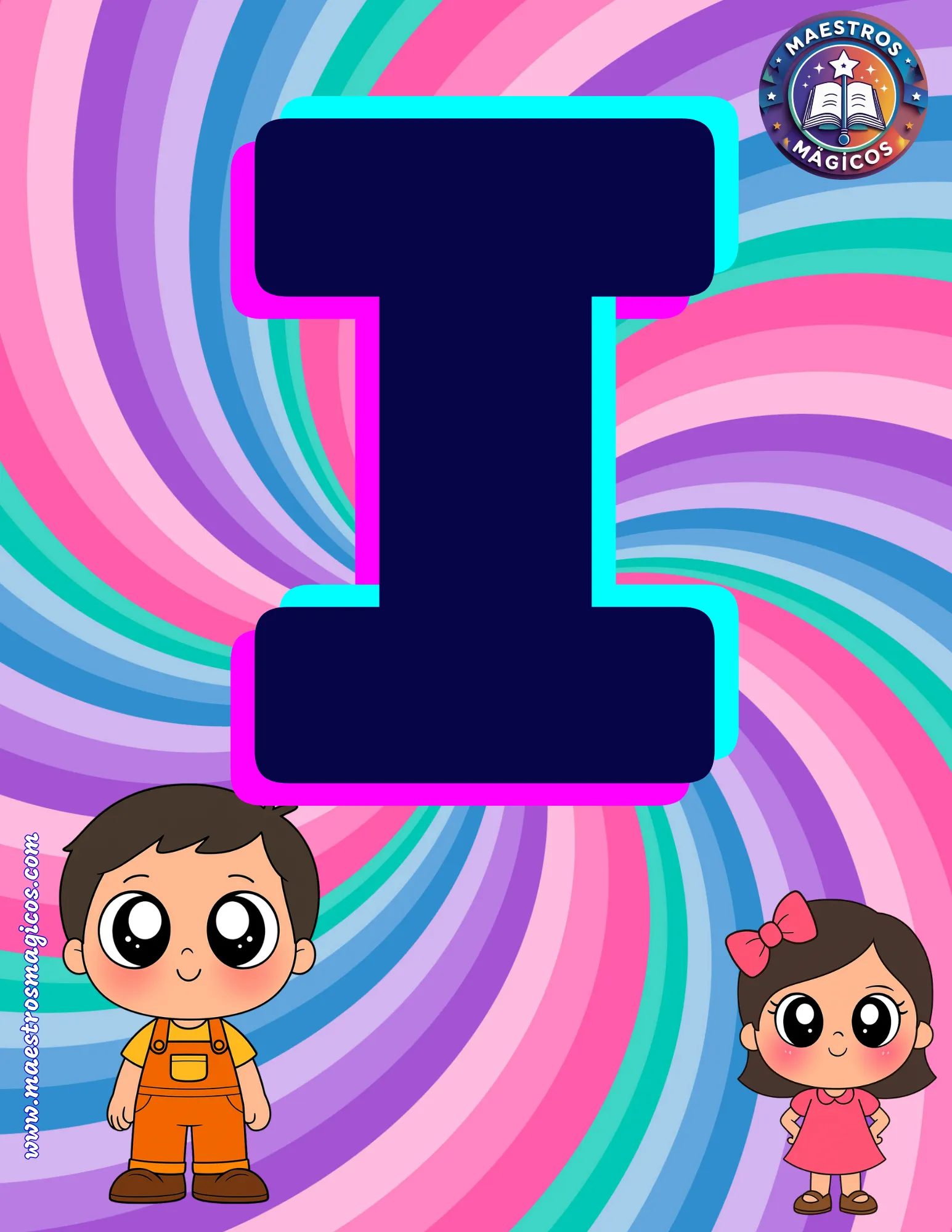 Letra I banner bienvenidos