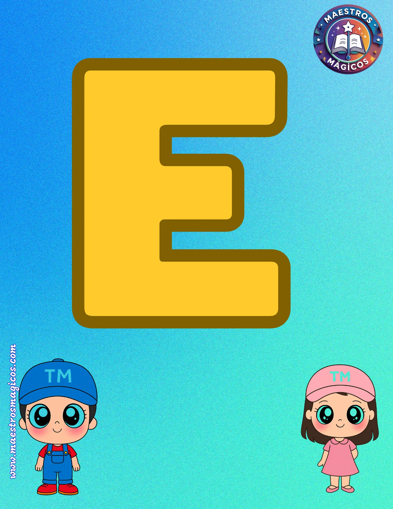 Letra E banner bienvenidos