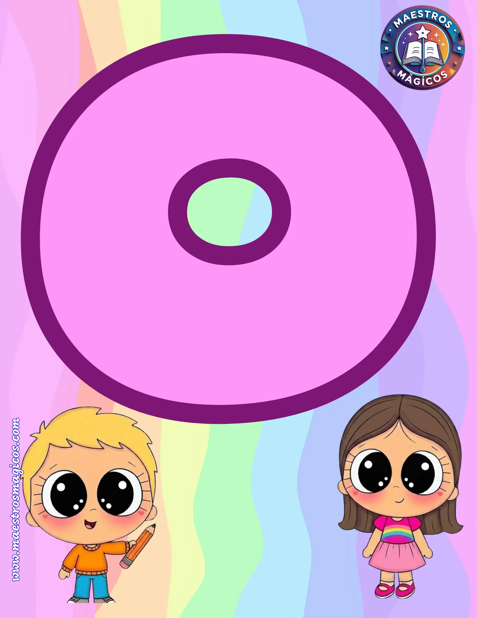 Letra O banner bienvenidos rosa