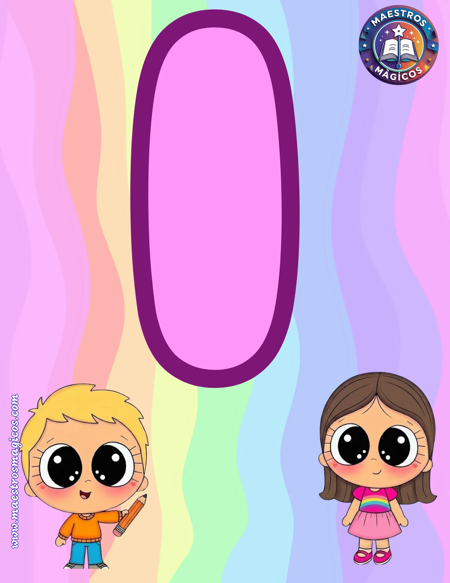 Letra I banner pastel