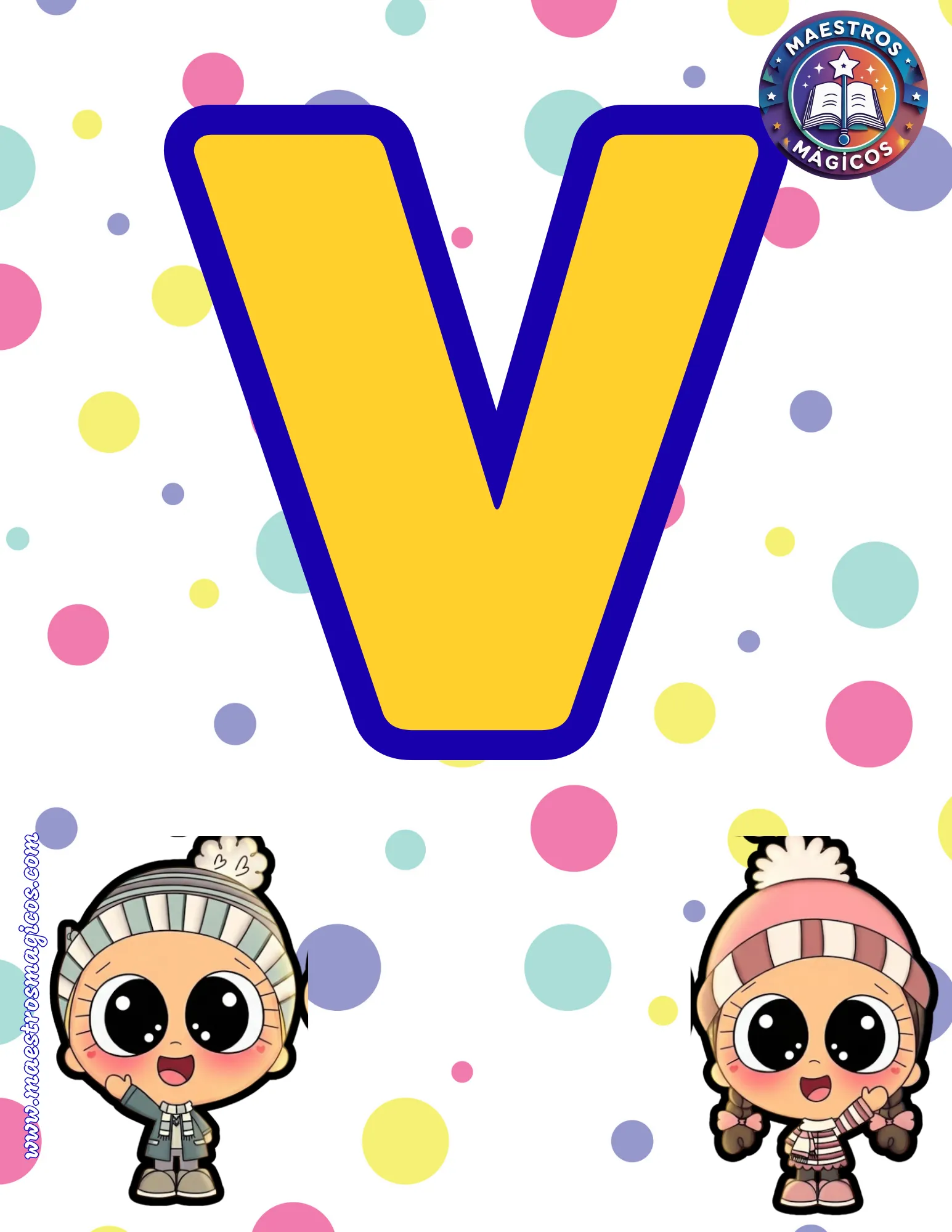 Letra V banner bienvenida