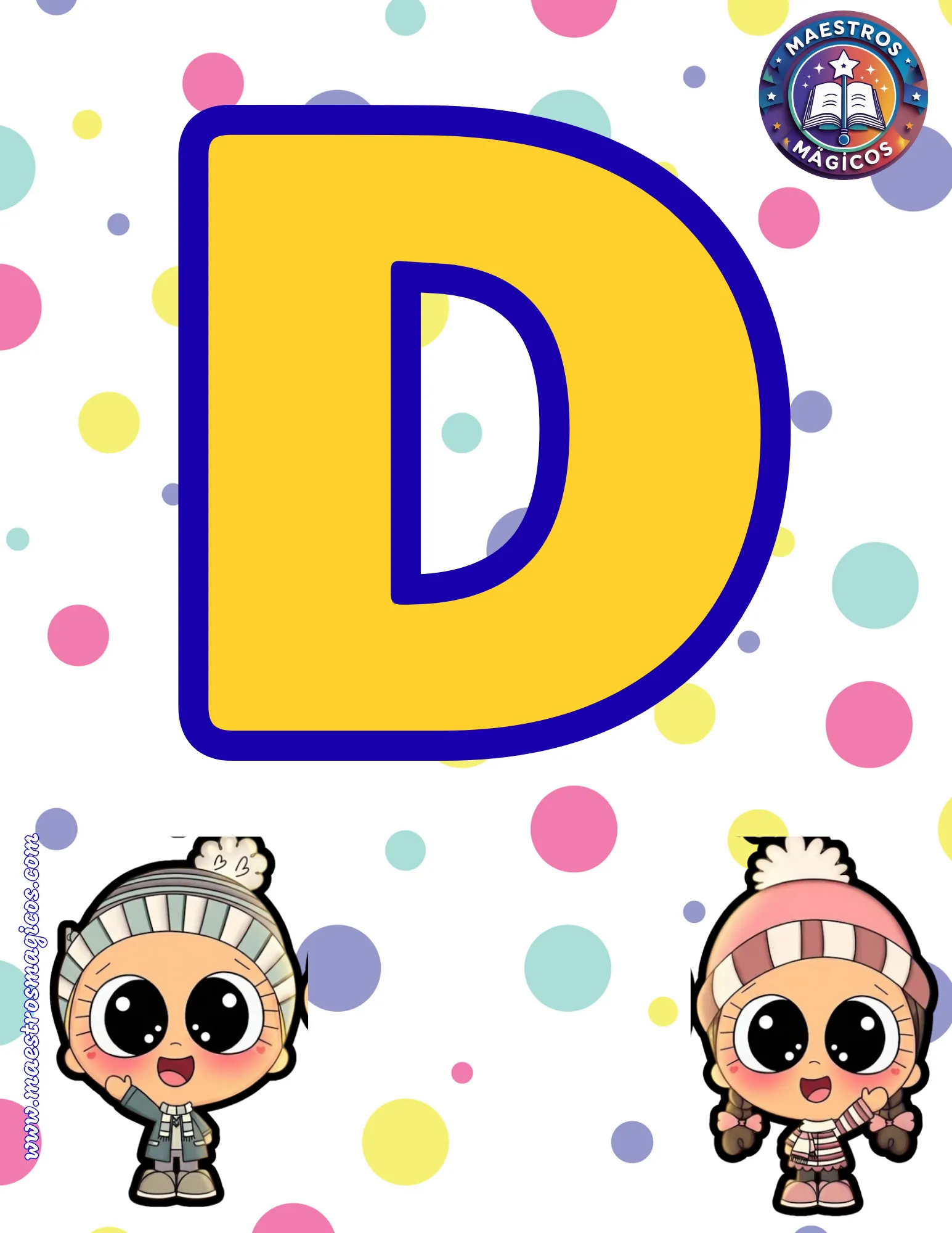 Letra D banner amarillo