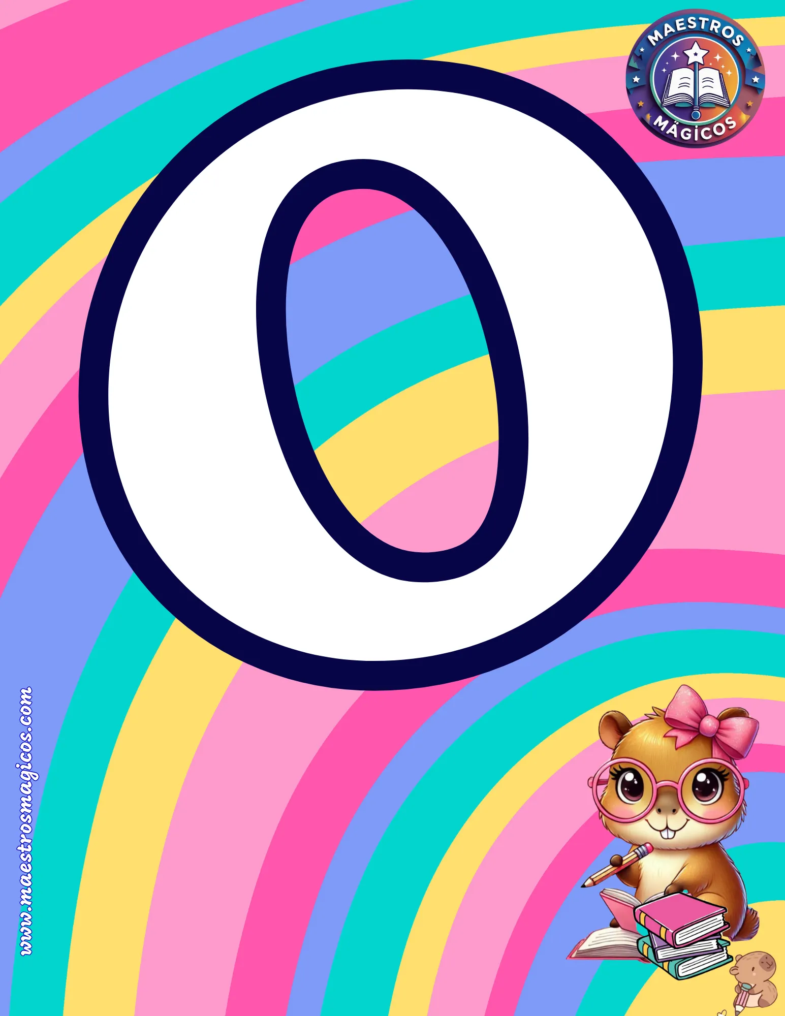 Letra O banner ardilla