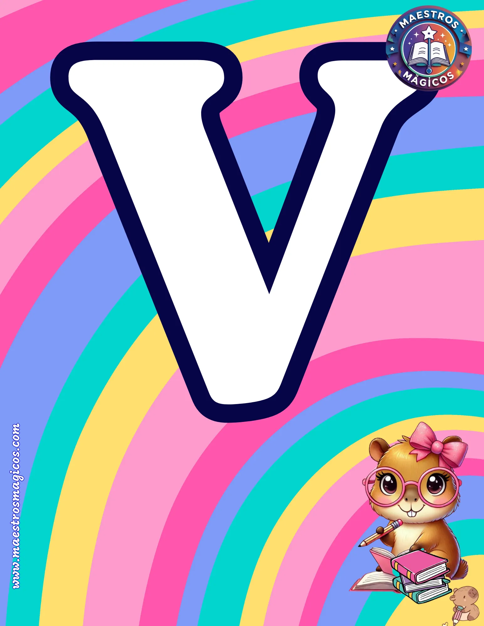 Letra V banner bienvenida