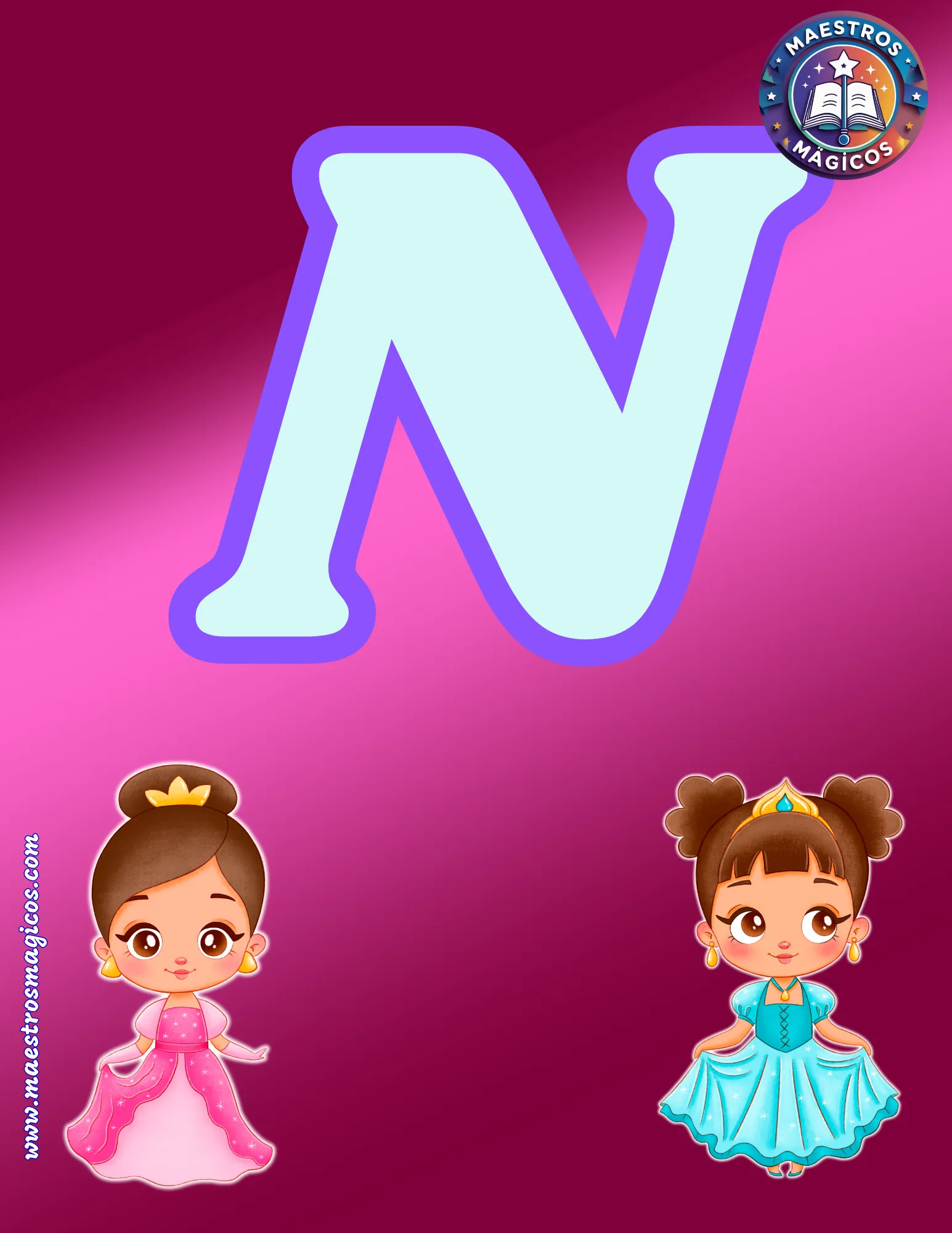 Letra N banner fantasía