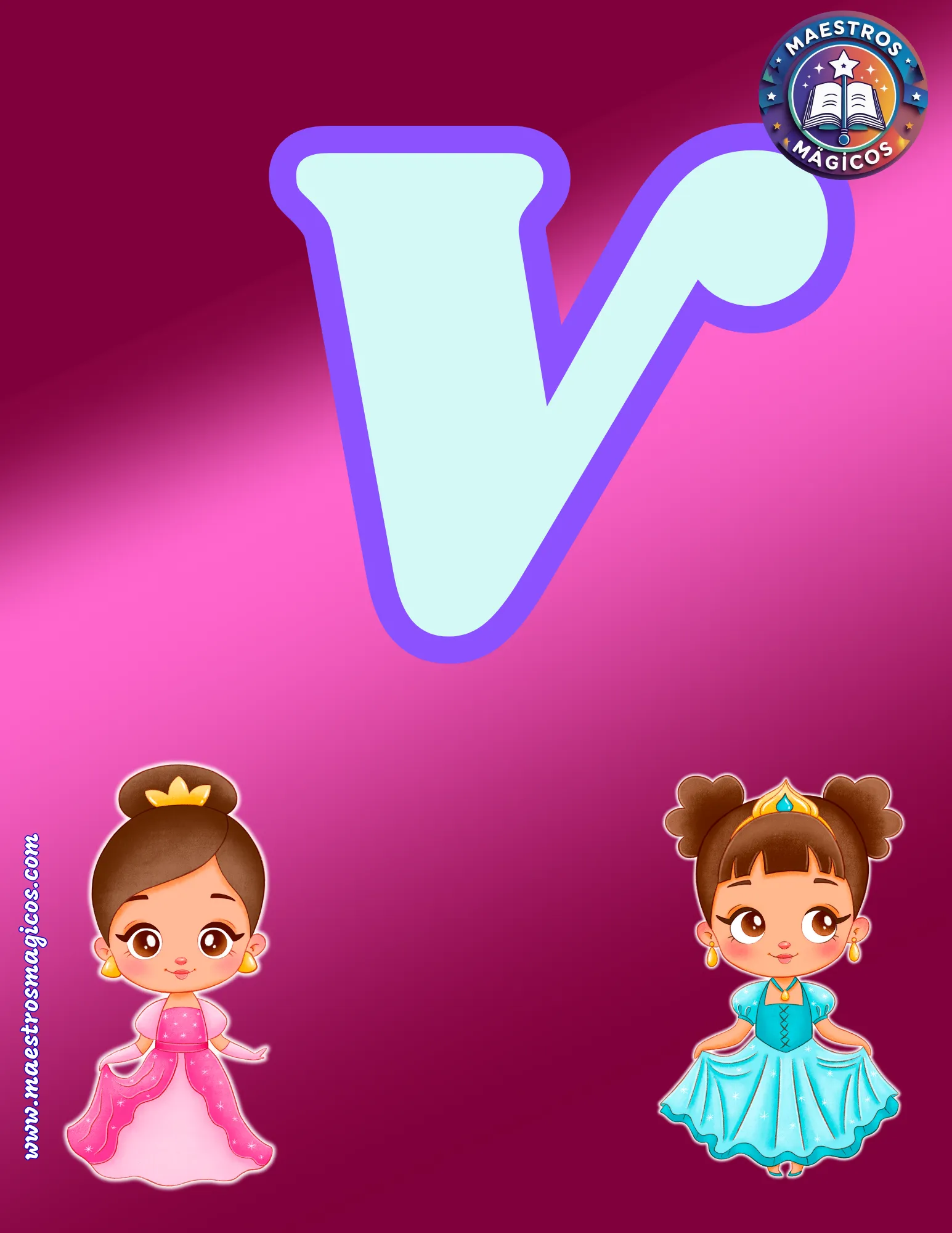 Letra V banner mágico