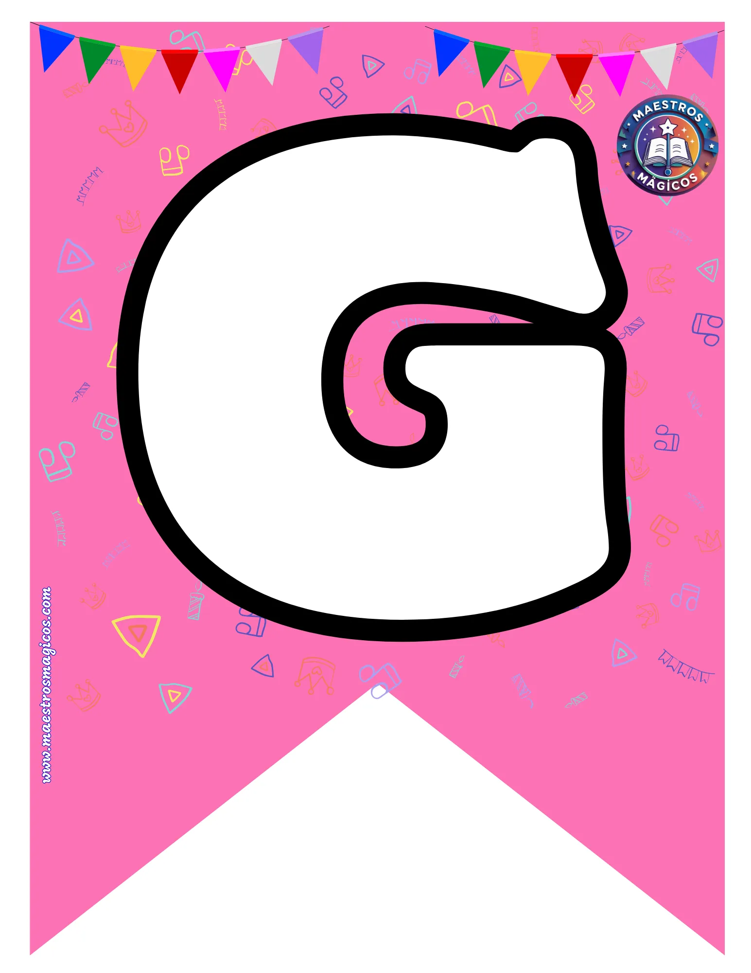 Letra G banderín naranja