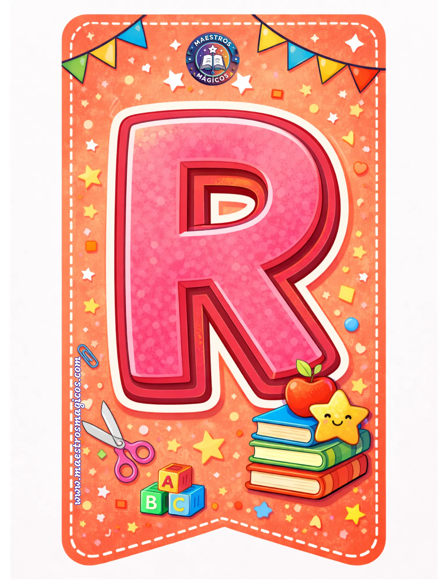 Letra R cartel enero rojo