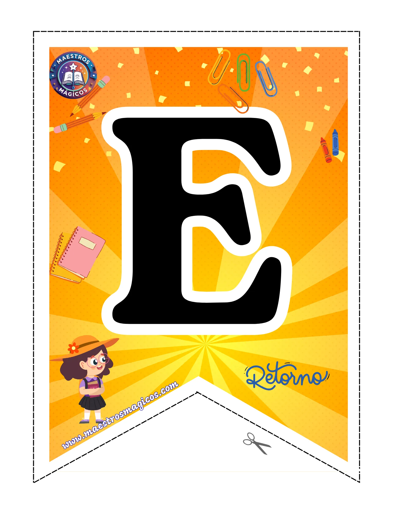 Banderín E niños escuela