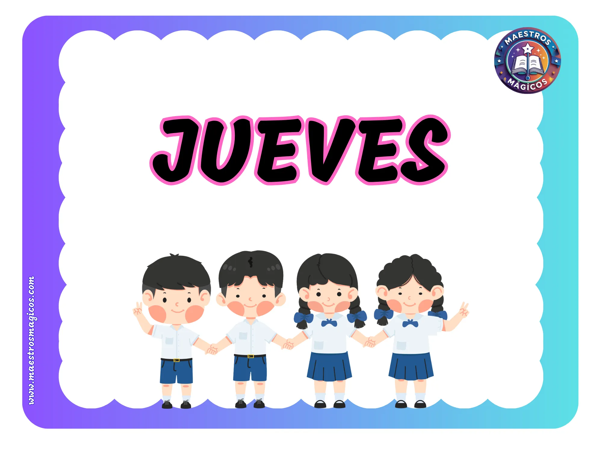Cartel día Jueves grupo niños