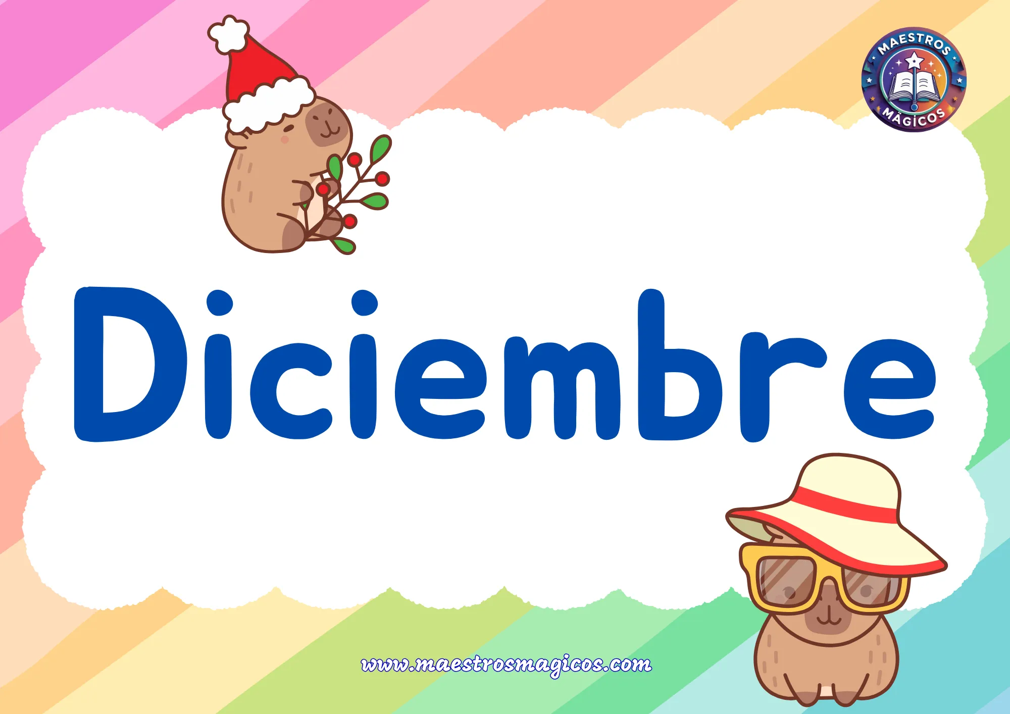 Cartel mes Diciembre navidad