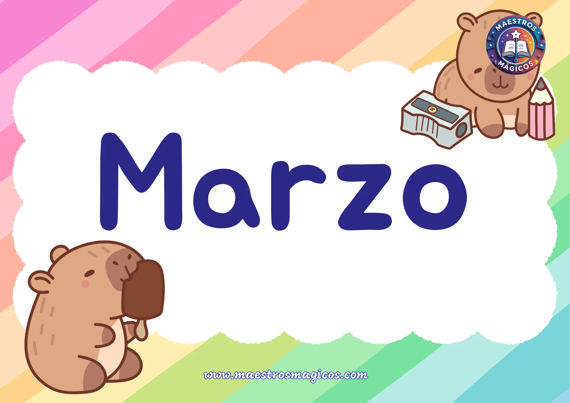 Cartel mes Marzo capibara