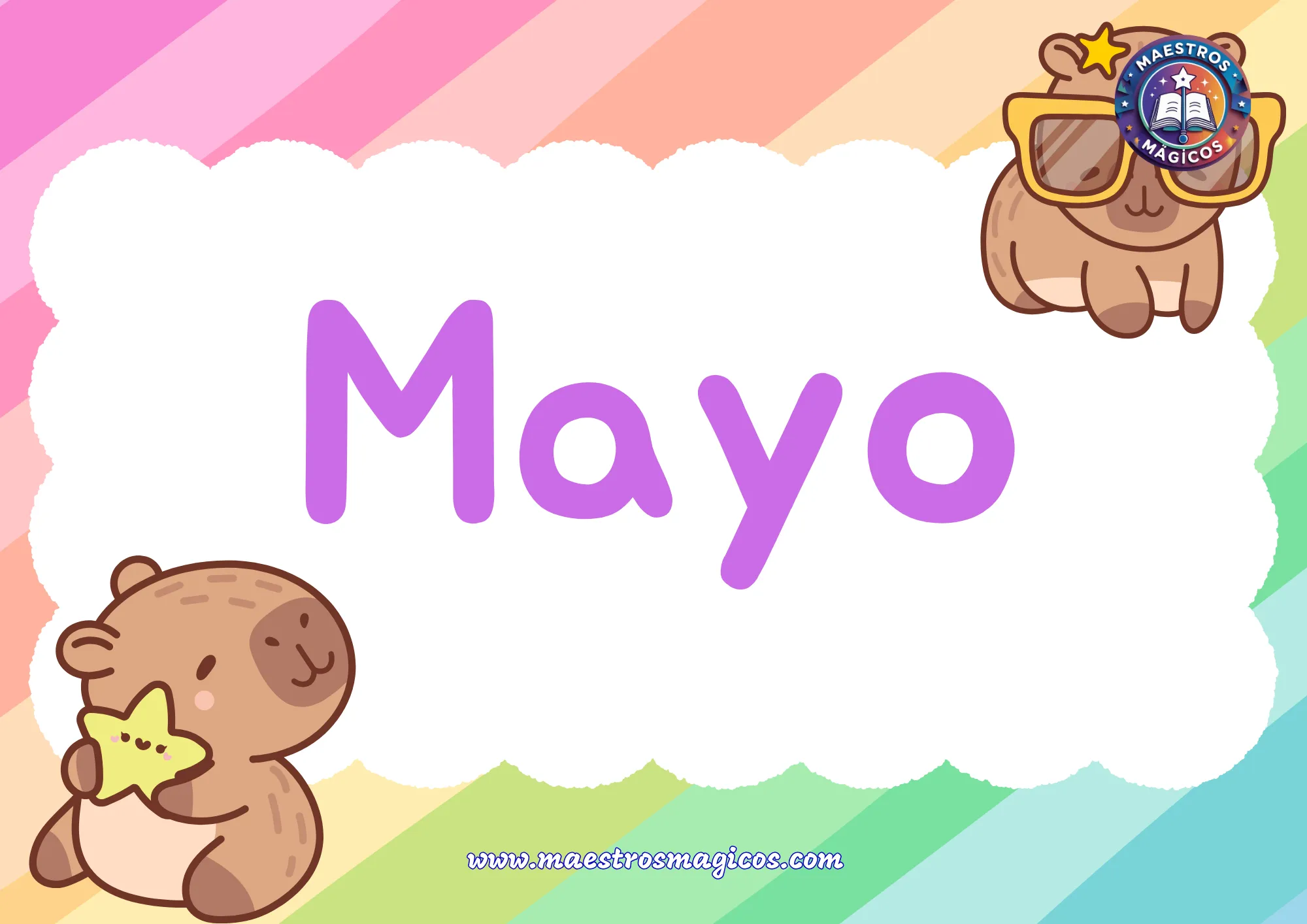 Cartel mes Mayo lentes sol