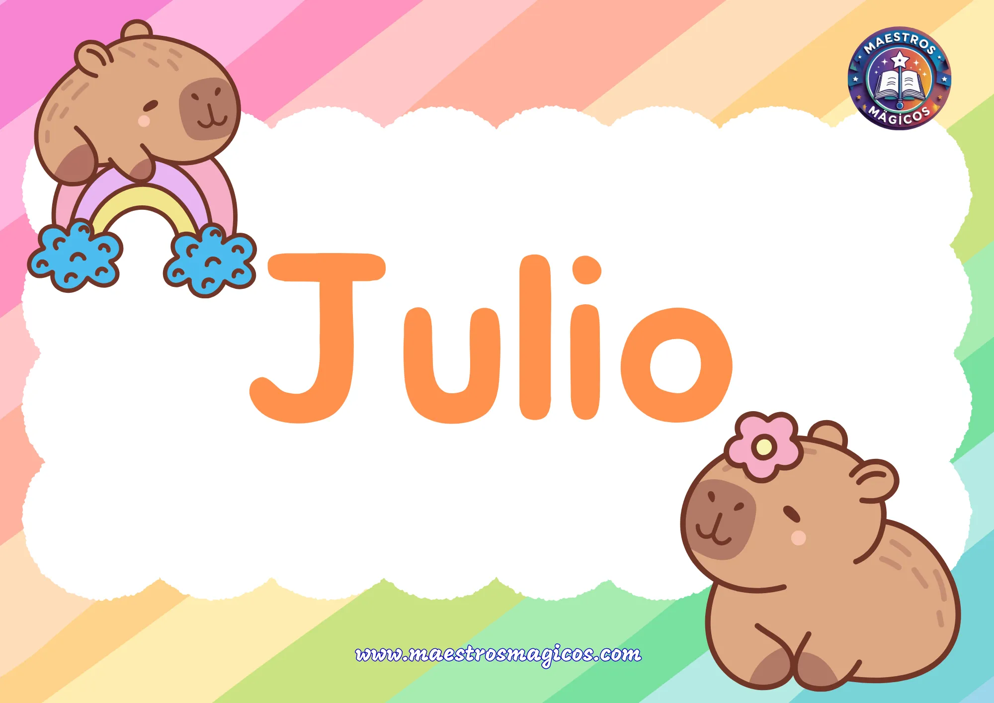 Cartel mes Julio arcoíris