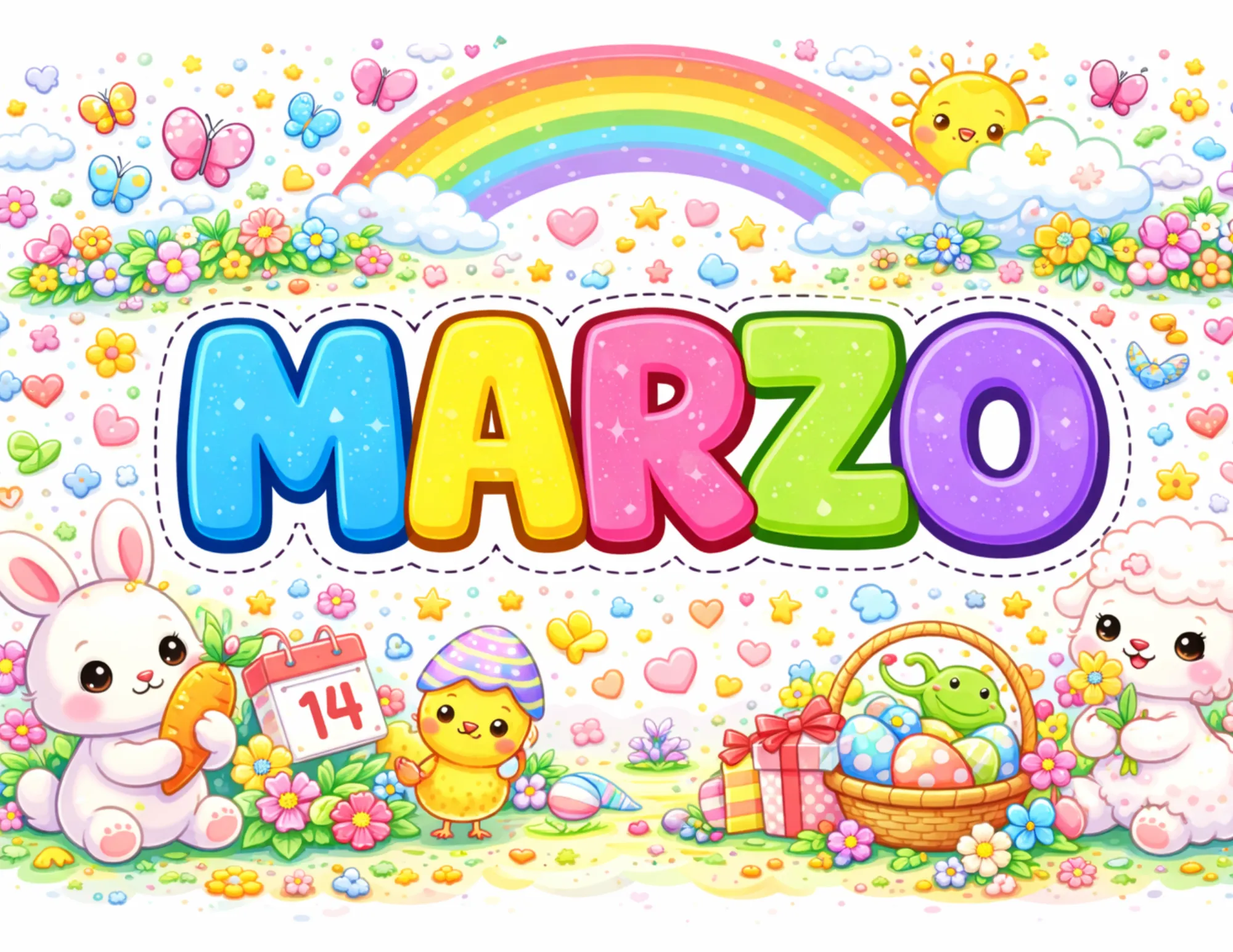 Cartel Marzo primavera pascua