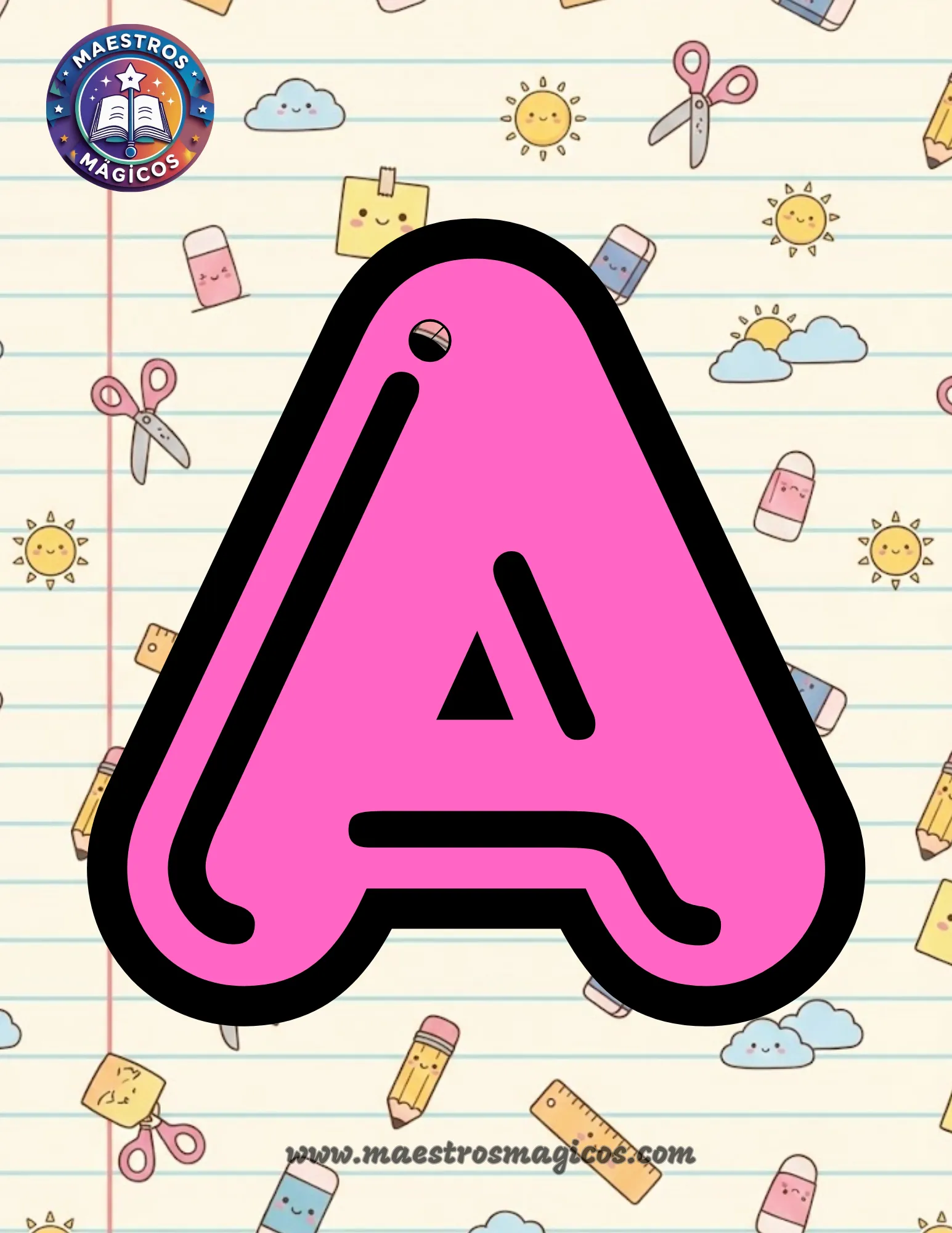 Molde de abecedario rosa portada PDF