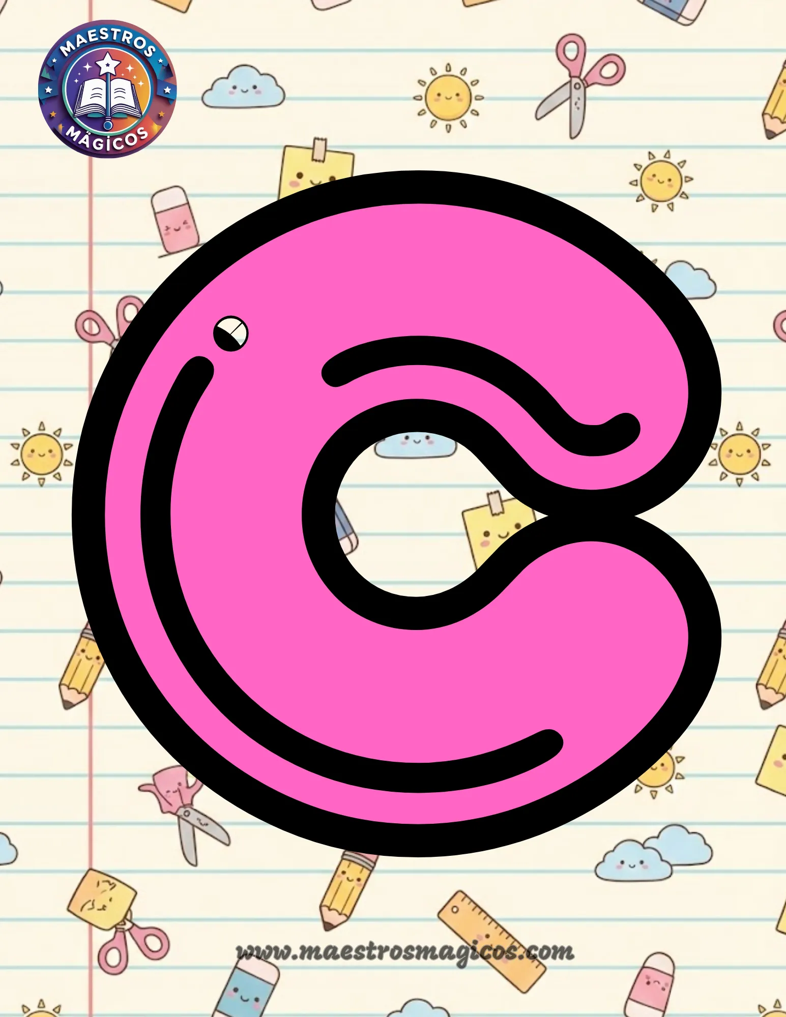 Molde letras R S T U V W X Y Z rosa