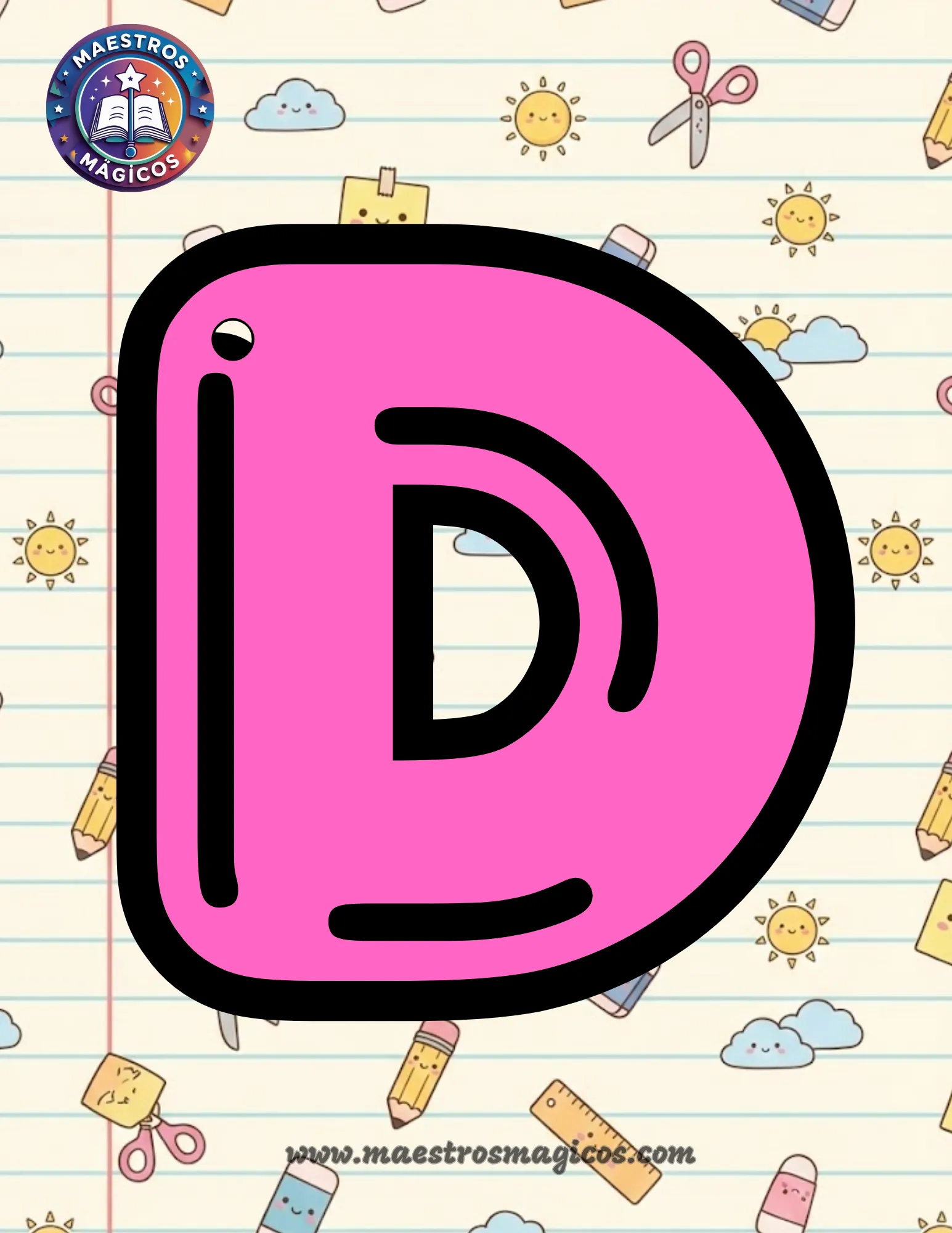 Molde letra A rosa individual