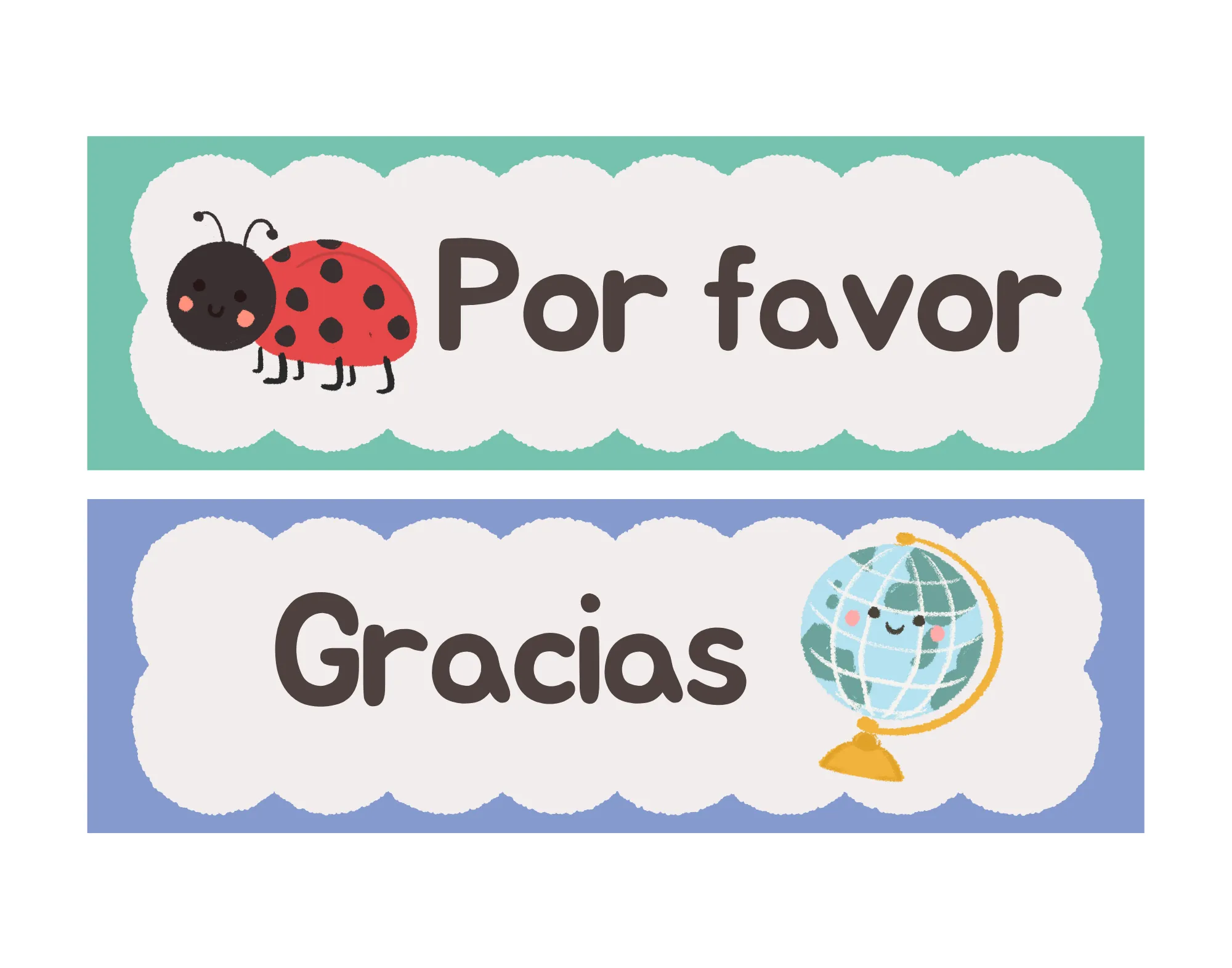 Tira palabras mágicas por favor gracias