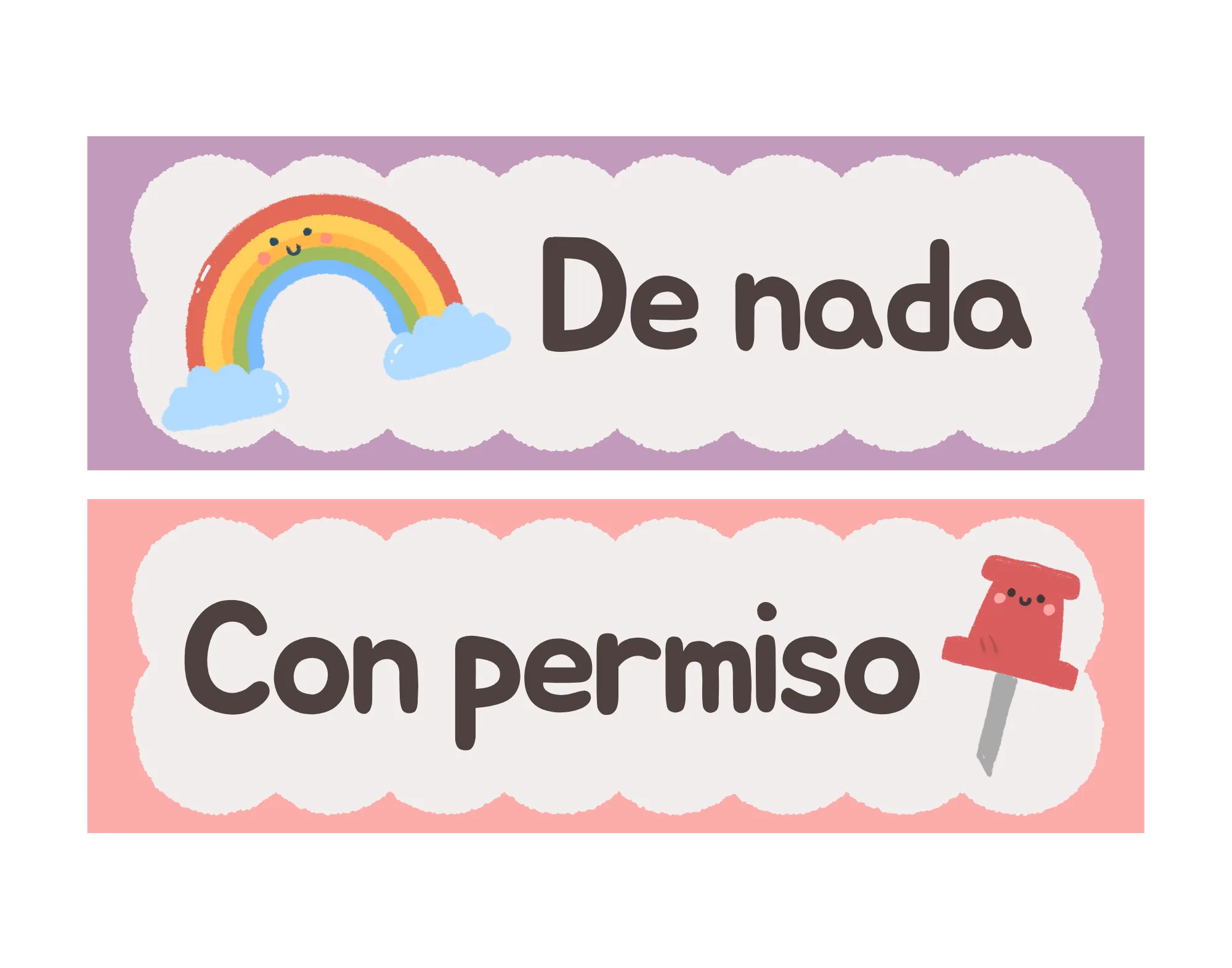 Tira palabras mágicas de nada con permiso