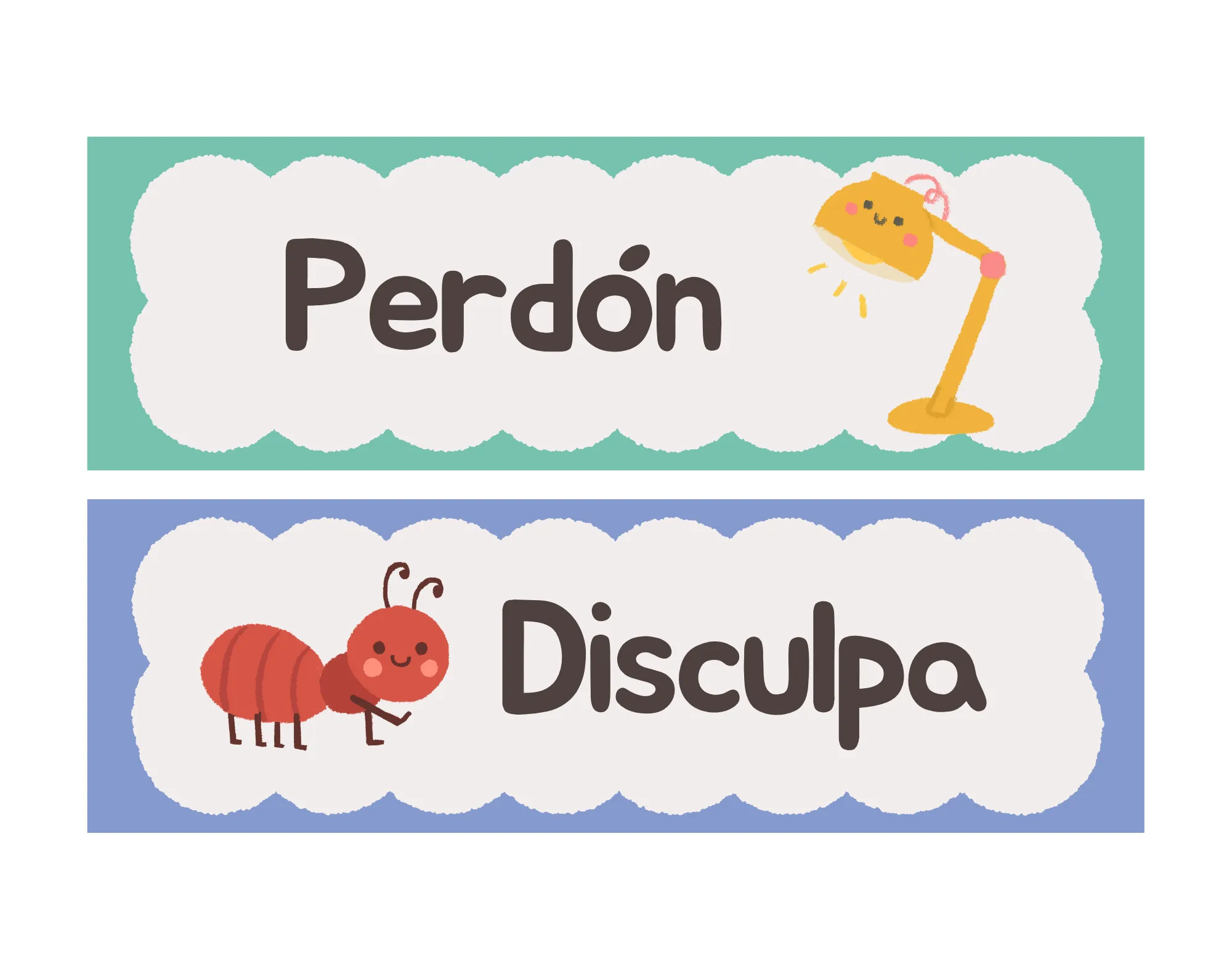 Tira palabras mágicas perdón disculpa