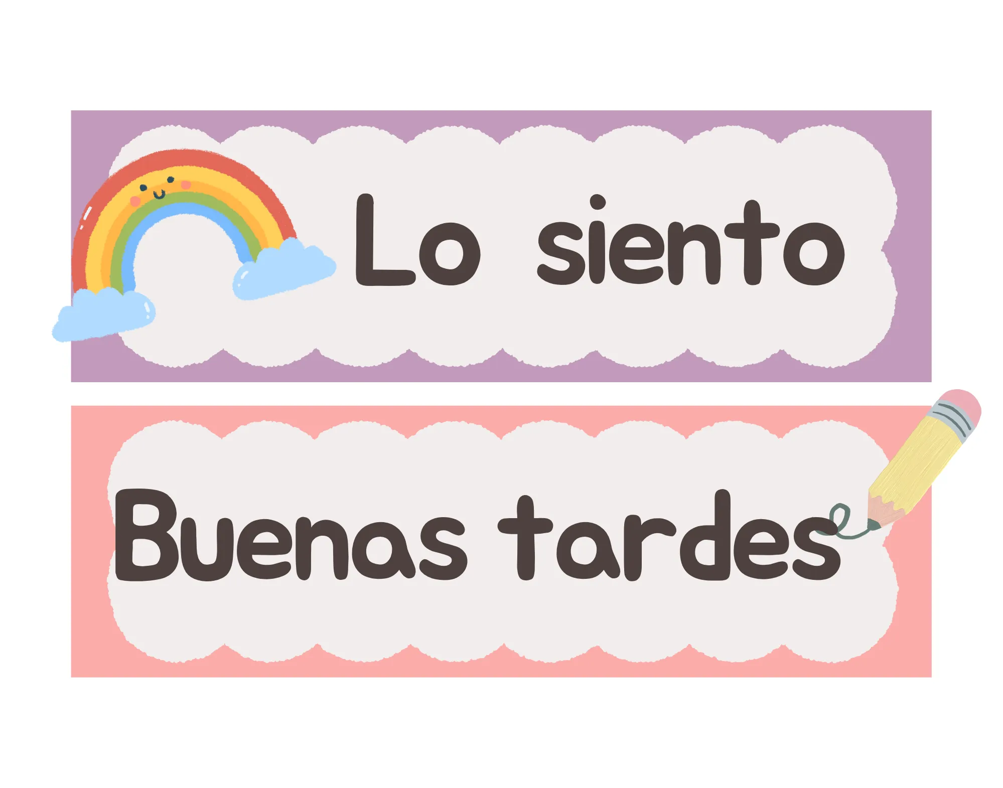 Tira palabras mágicas lo siento buenas tardes