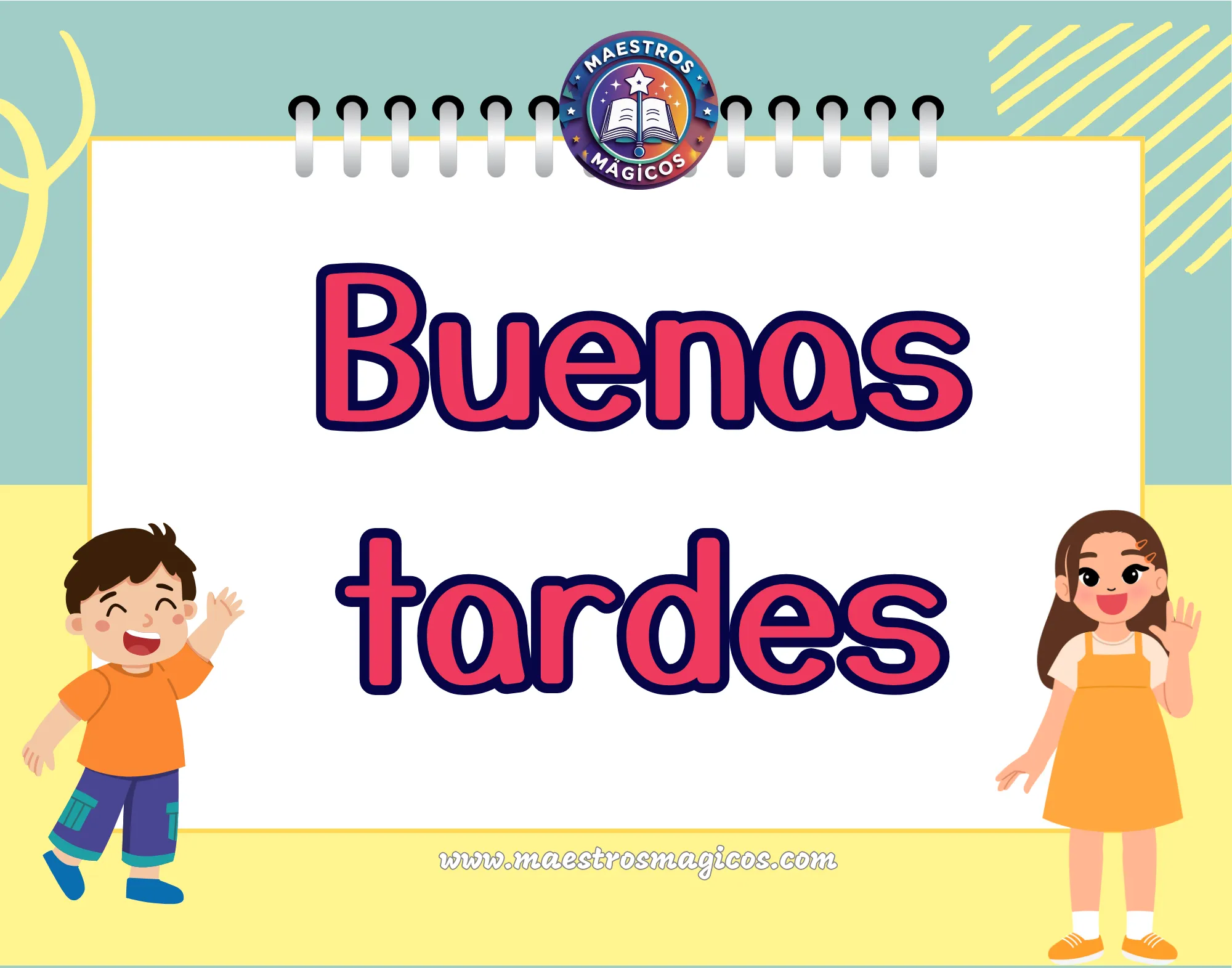 Cartel buenas tardes escolar