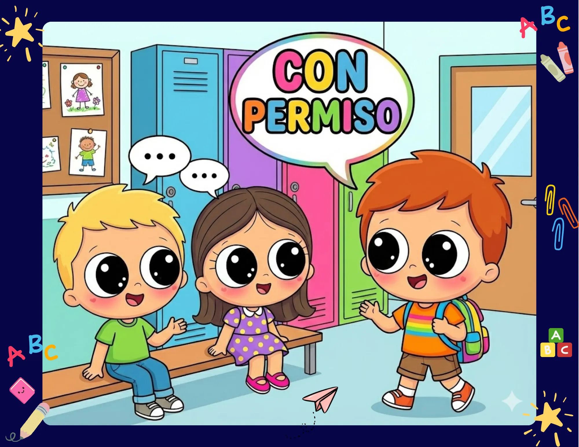 Cartel Bienvenidos al aula