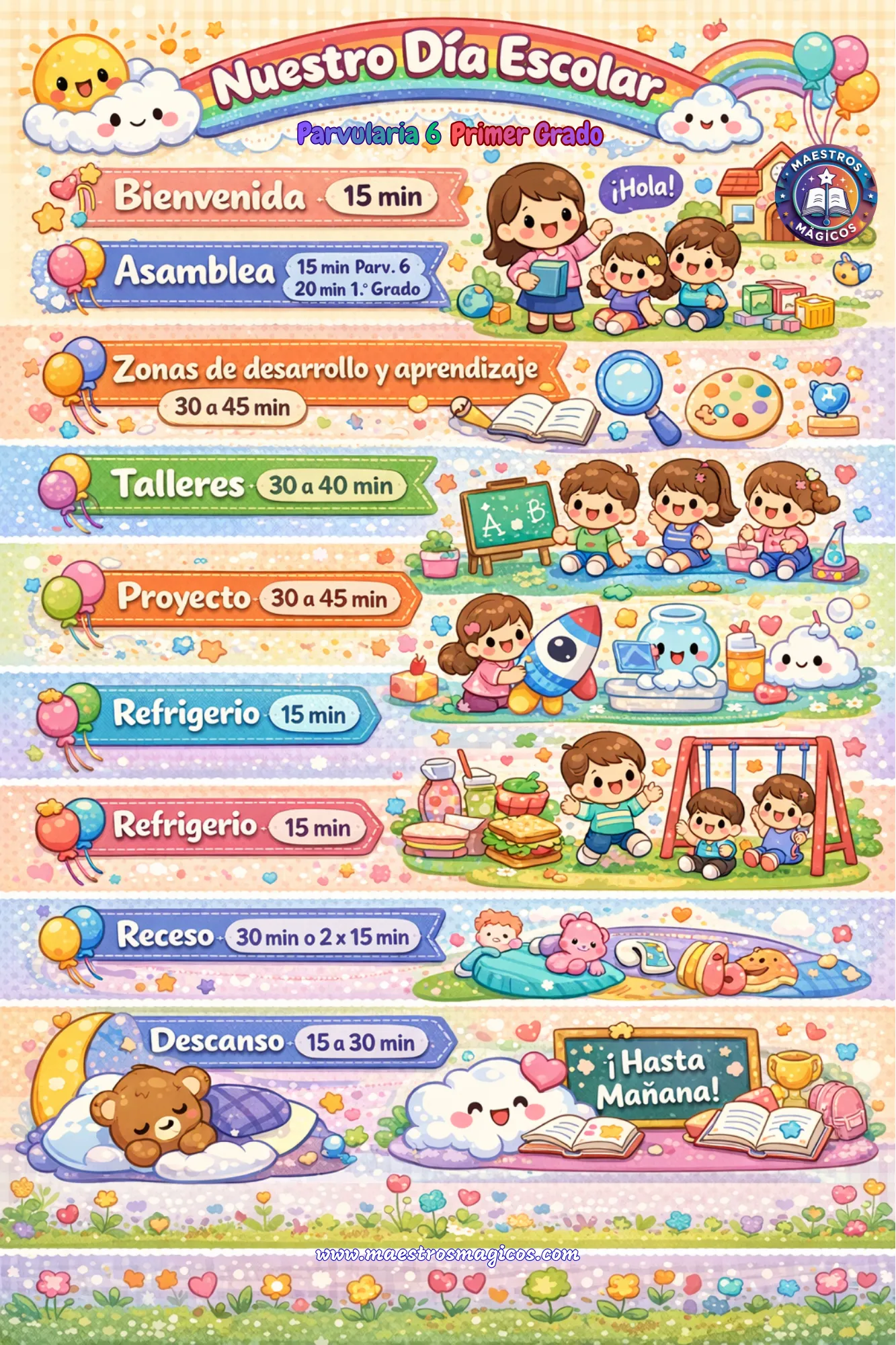 Rutina primer grado pastel