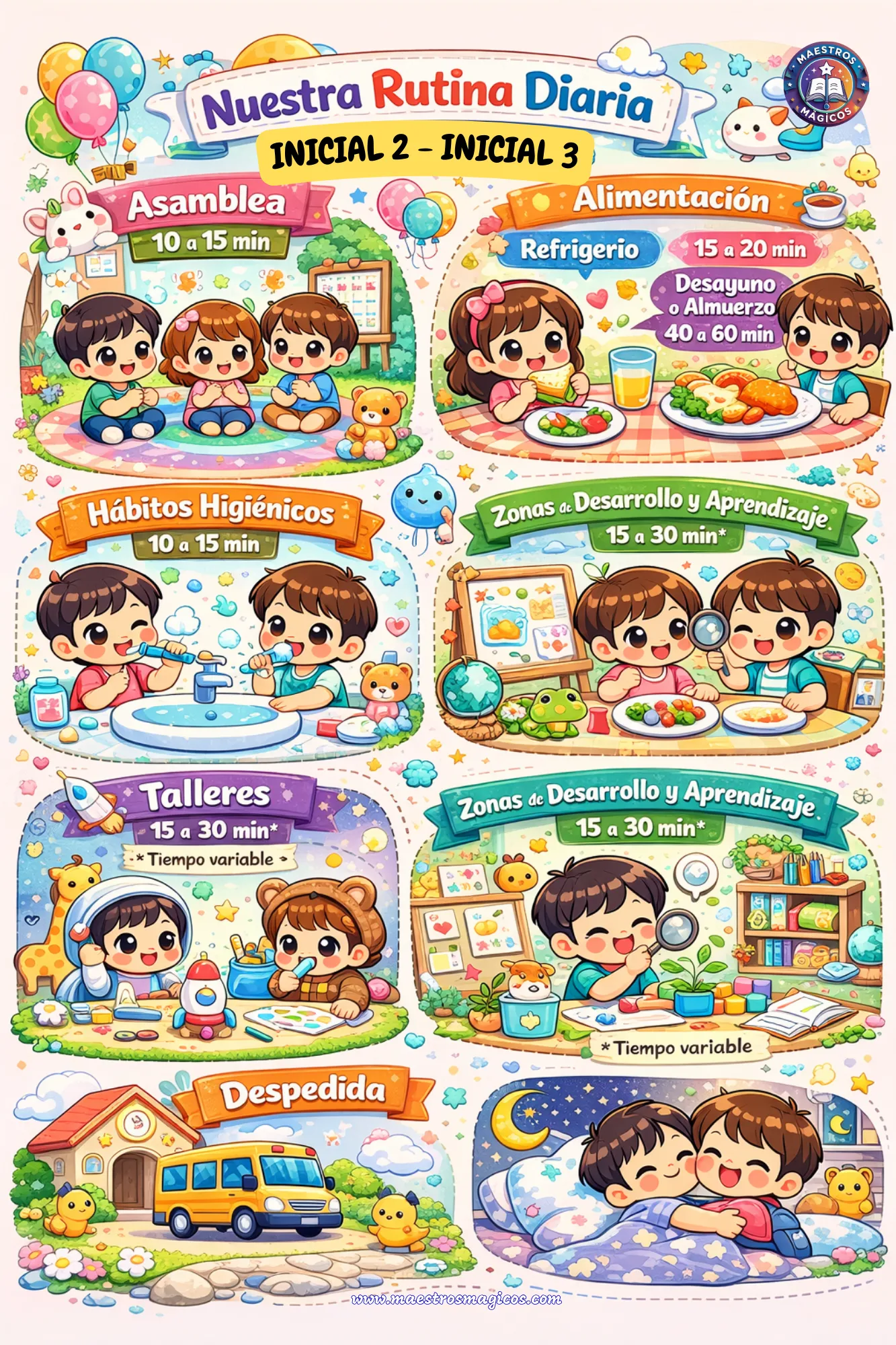 Rutina inicial 2 y 3 años póster