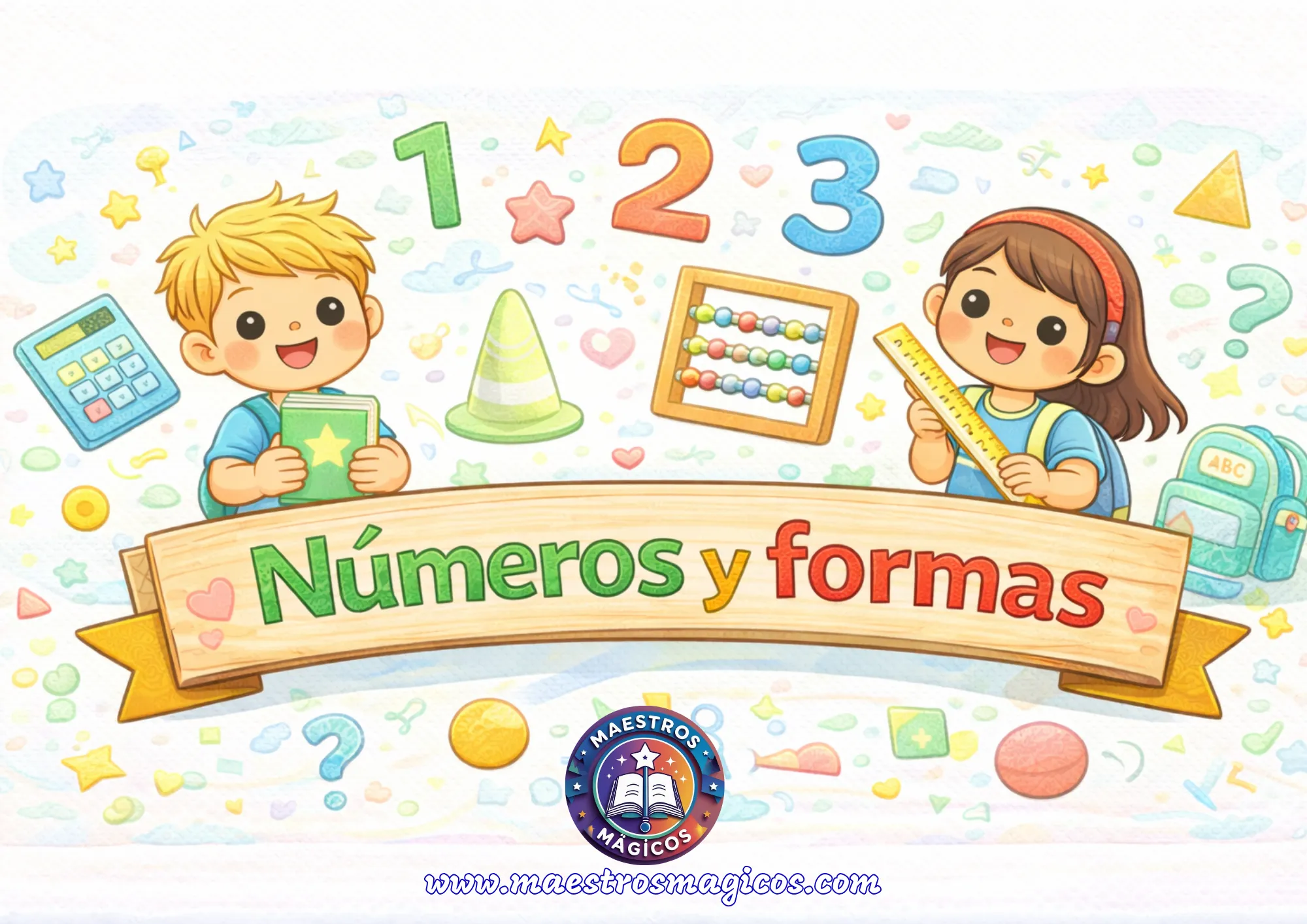 Cartel números y formas matemáticas