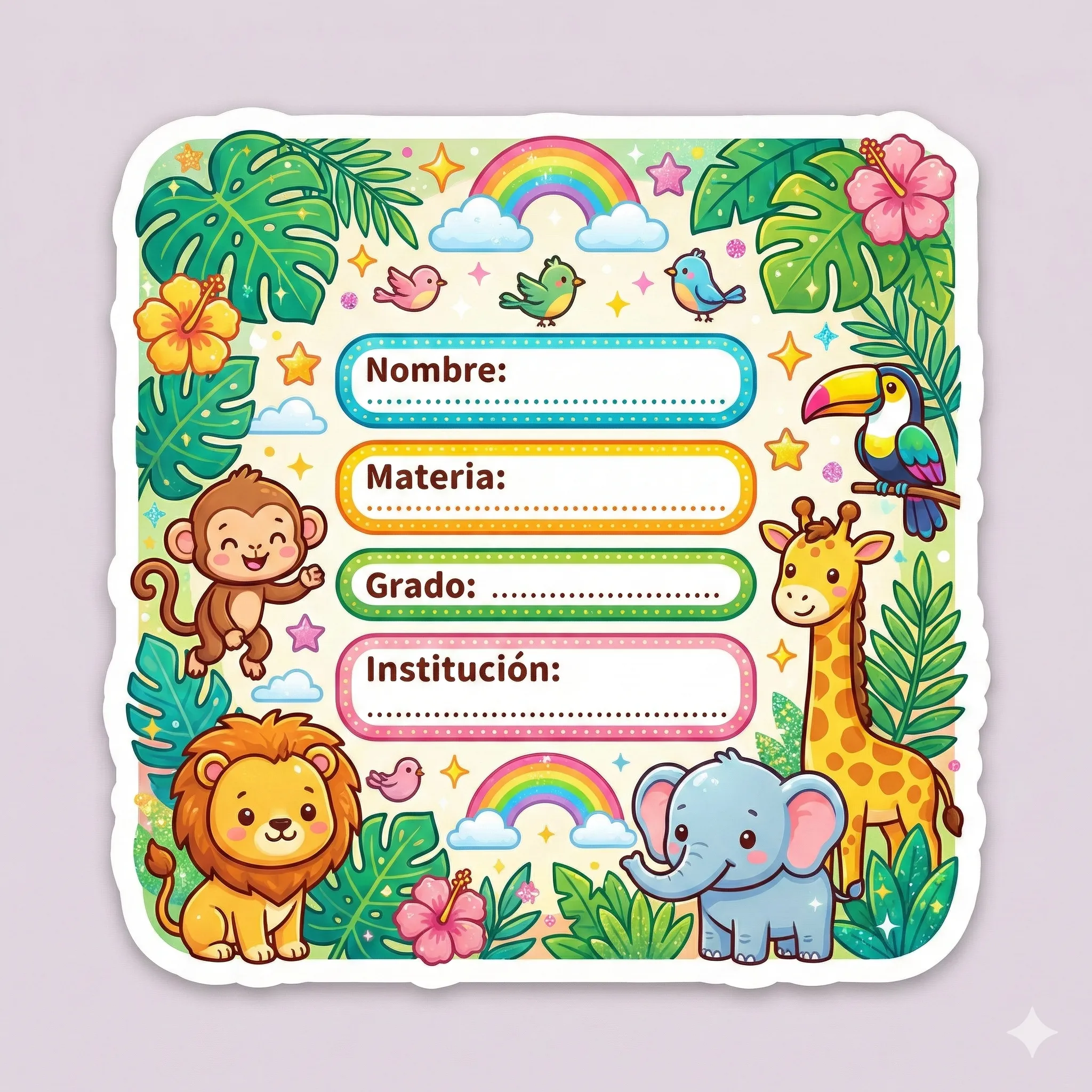 Stickers selva cuadrado